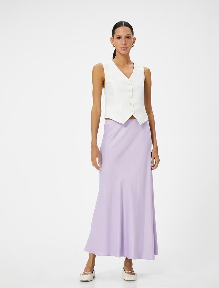  Viskon Kloş Etek Midi Boy Normal Bel