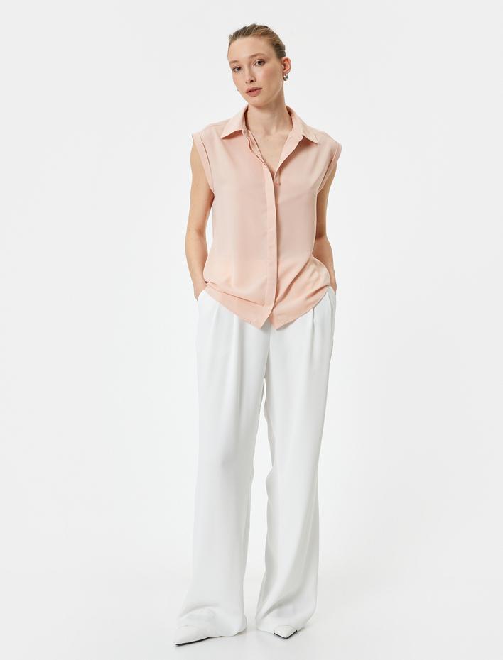  Kolsuz Gömlek Düğmeli Klasik Yaka Standart Kesim