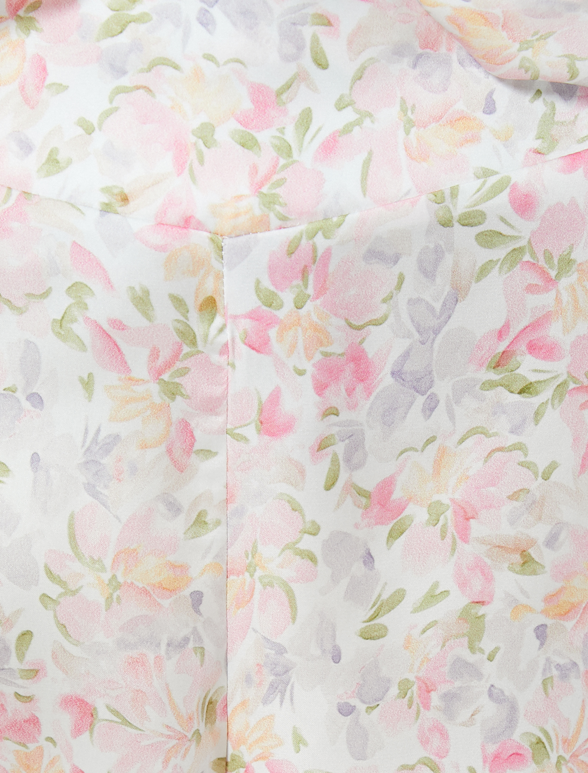   Saten Pijama Altı Şort Çiçekli Normal Bel