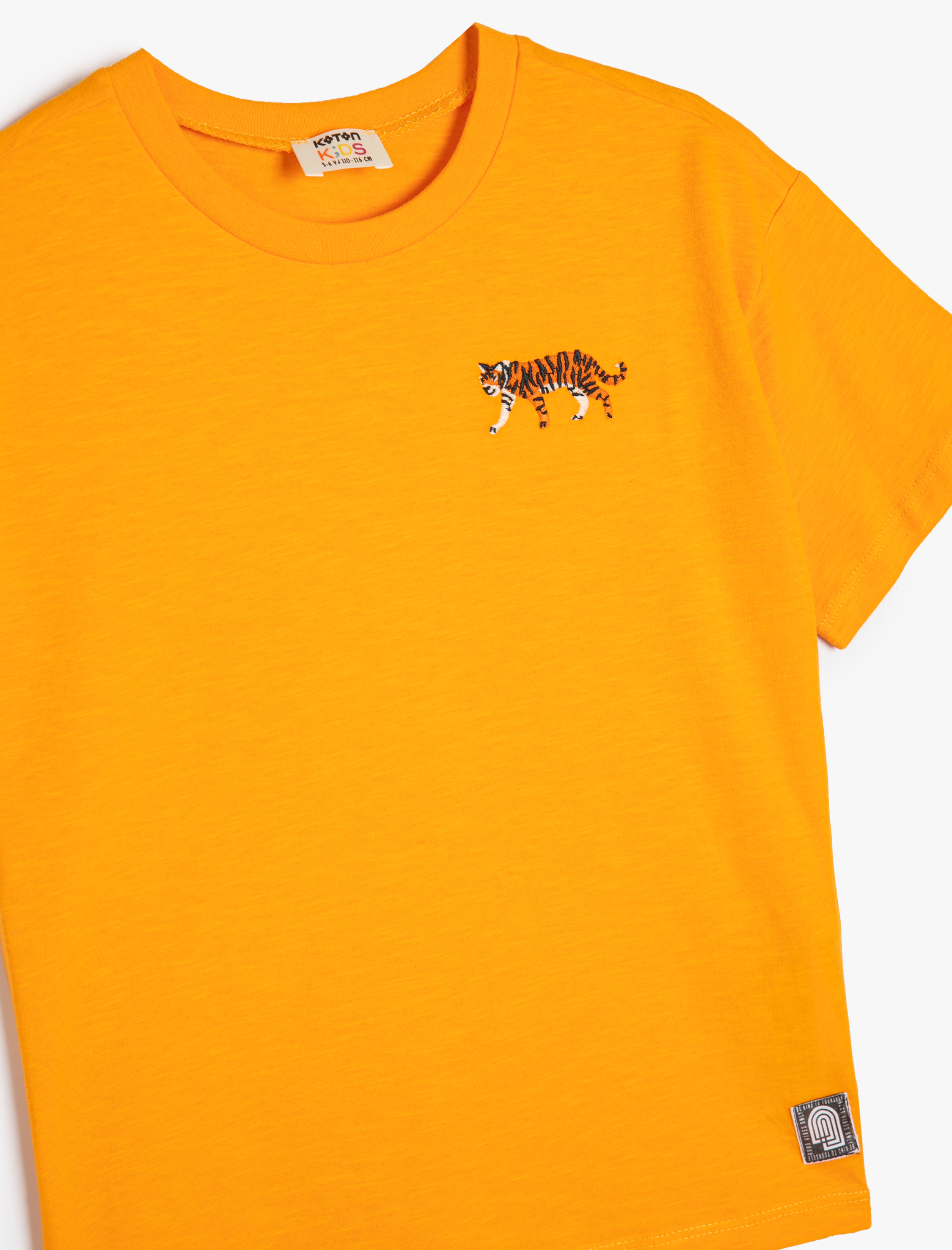  Erkek Çocuk Tişört Kaplan Baskılı Kısa Kollu Bisiklet Yaka Pamuklu