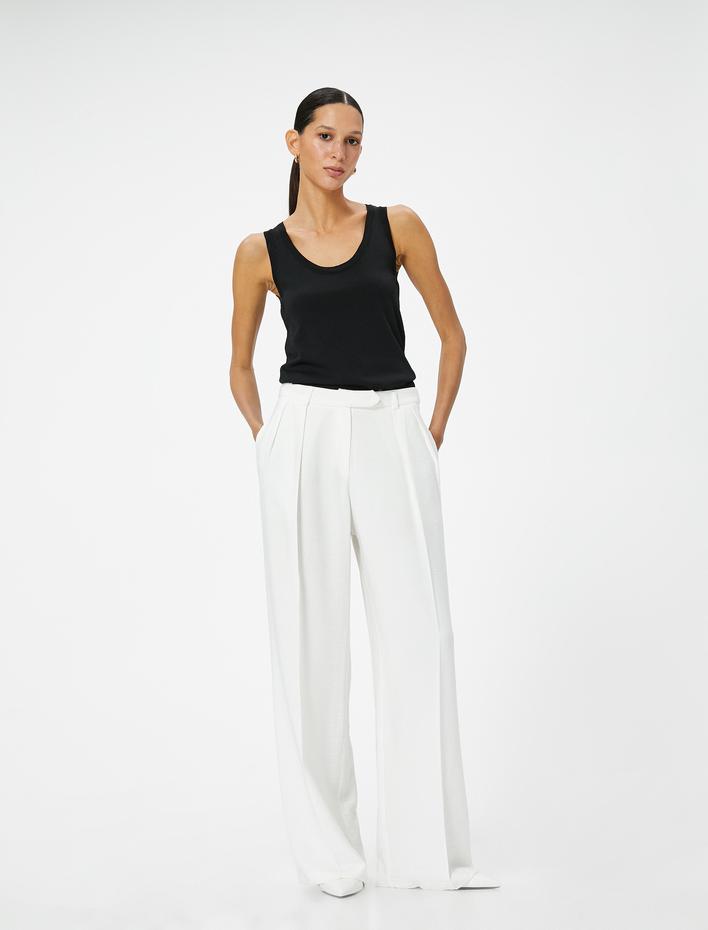  U Yaka Atlet Kalın Askılı Viskon Karışımlı Standart Kesim