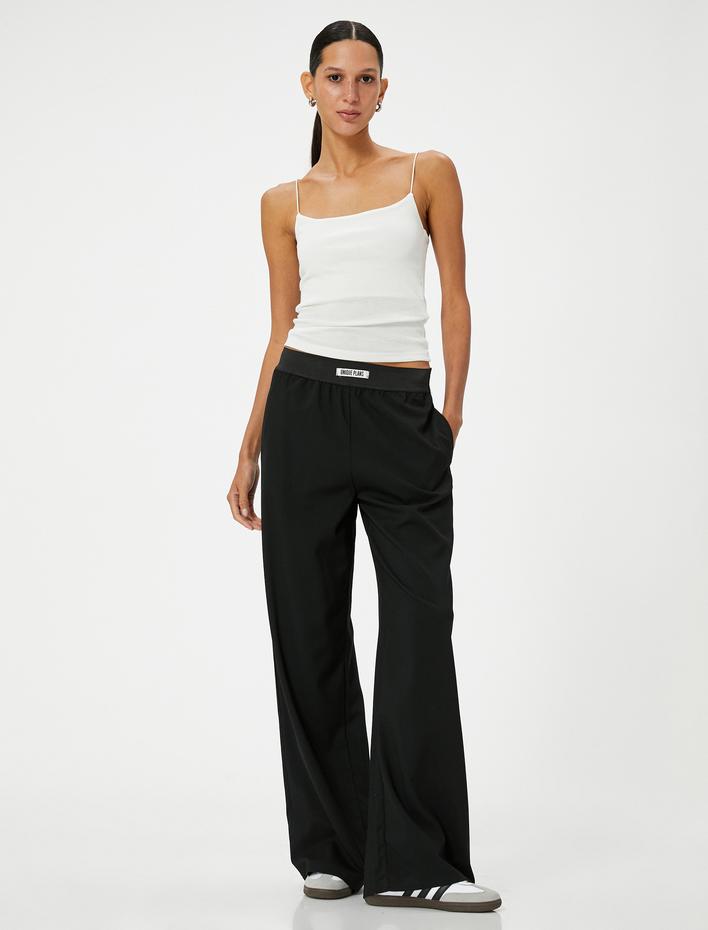  İnce Askılı Atlet Kare Yaka Basic Fitilli Standart Kesim