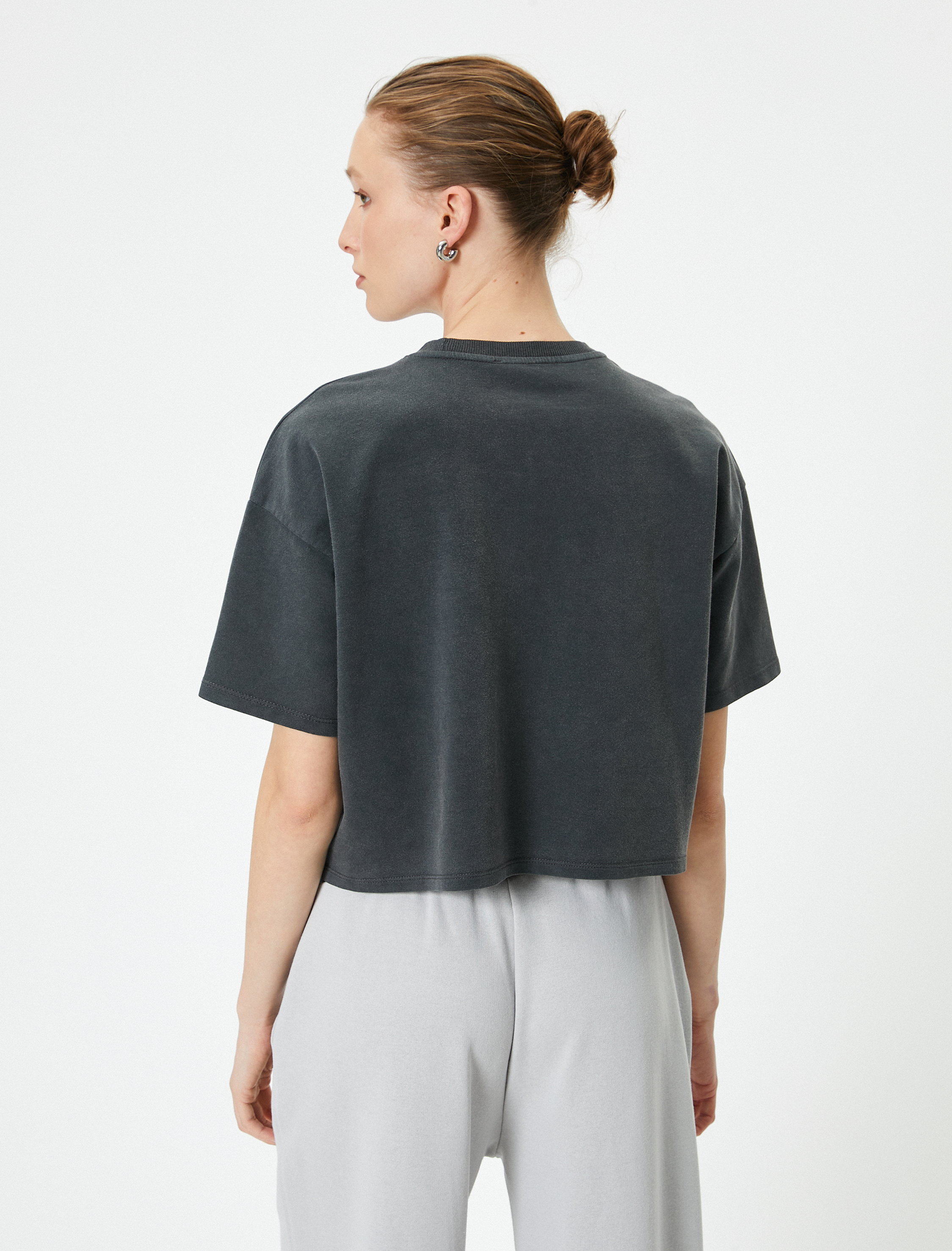   Basic Tişört Kısa Kollu Bisiklet Yaka Pamuklu Standart Kesim