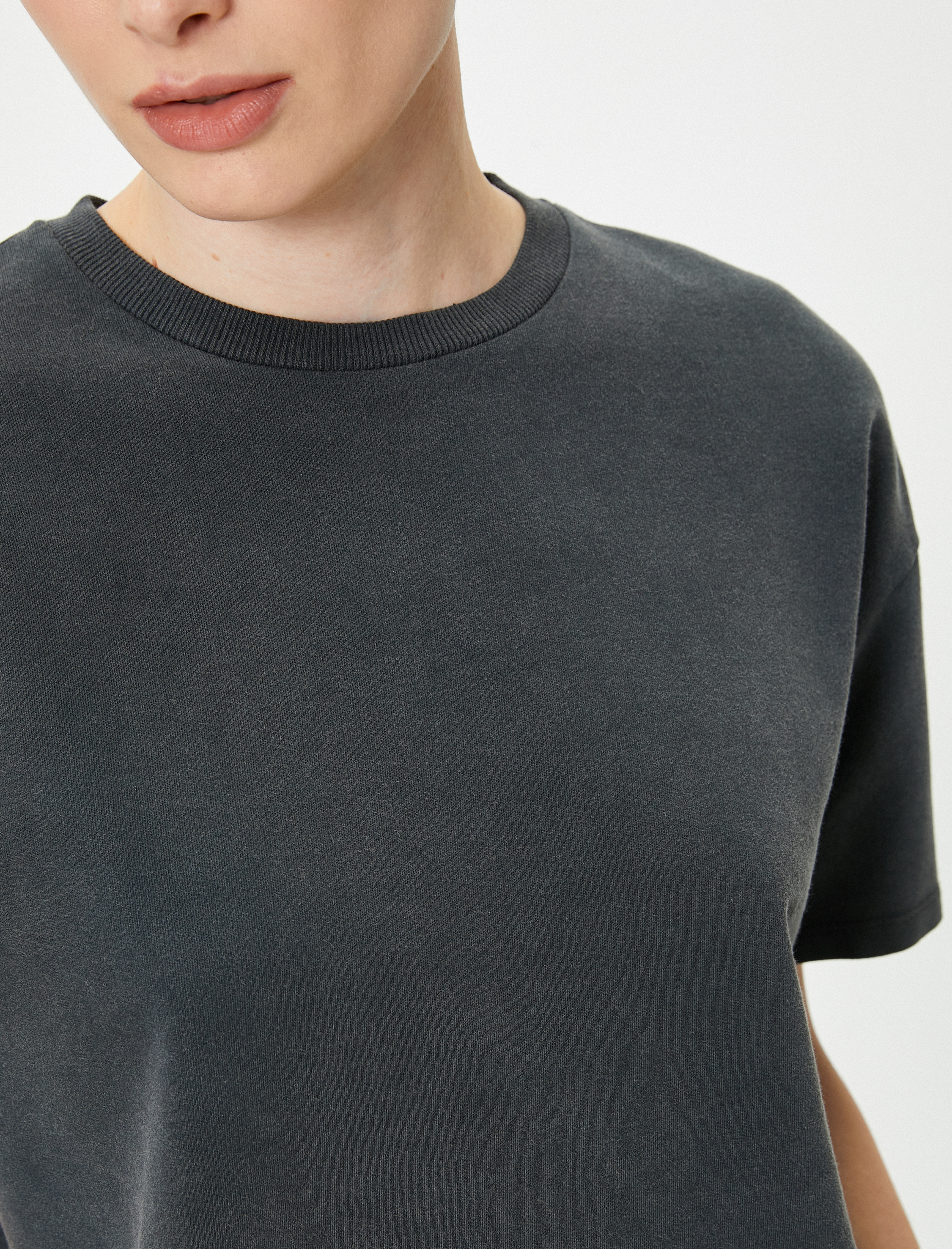   Basic Tişört Kısa Kollu Bisiklet Yaka Pamuklu Standart Kesim