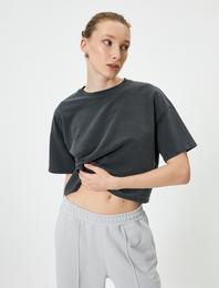 Basic Tişört Kısa Kollu Bisiklet Yaka Pamuklu Standart Kesim