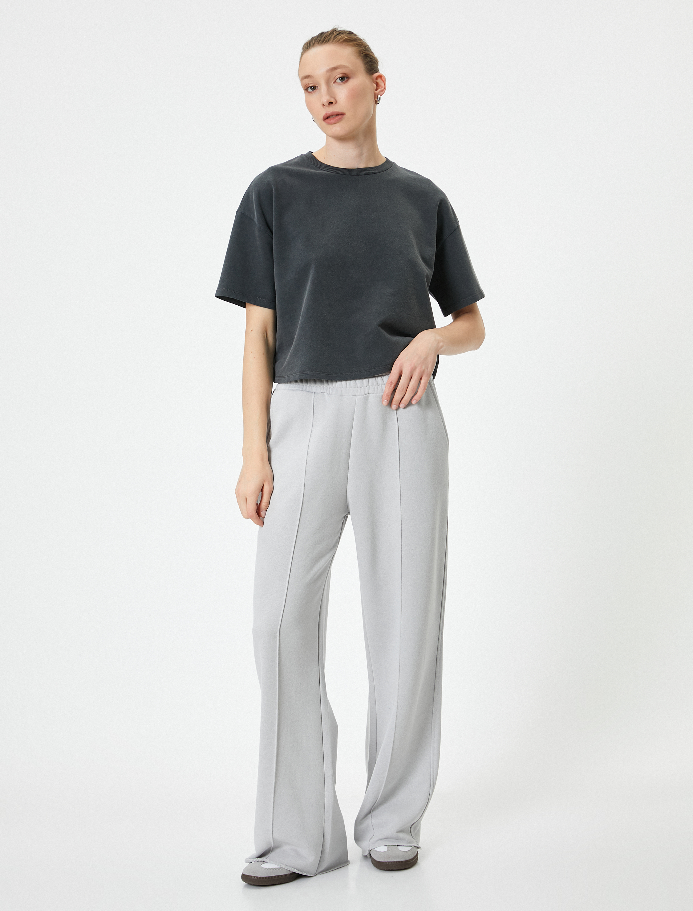   Basic Tişört Kısa Kollu Bisiklet Yaka Pamuklu Standart Kesim