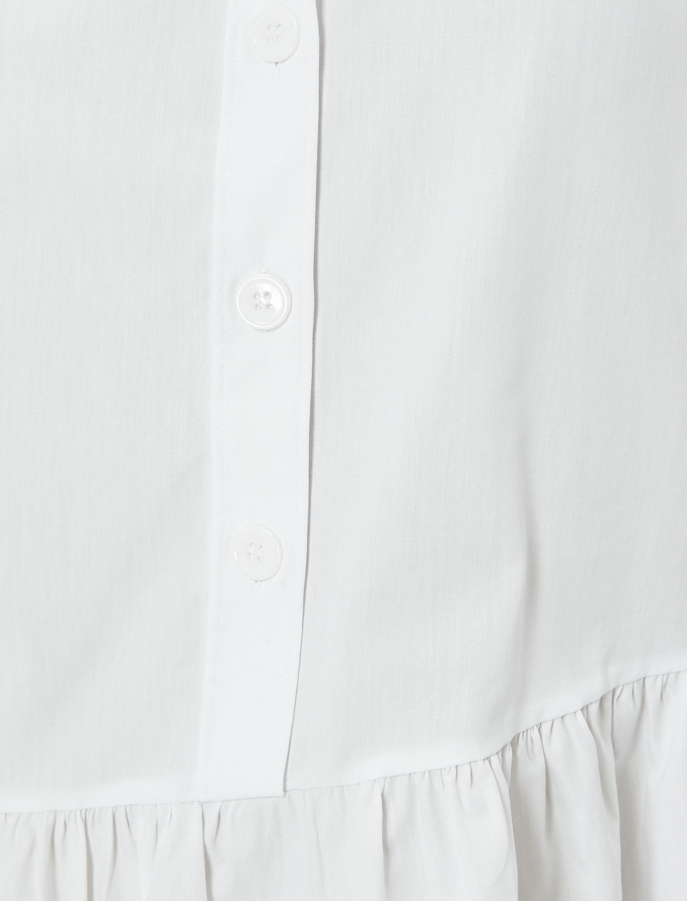   Gömlek Elbise Asimetrik Kesim Kolsuz Düğmeli Pamuklu Rahat Kesim