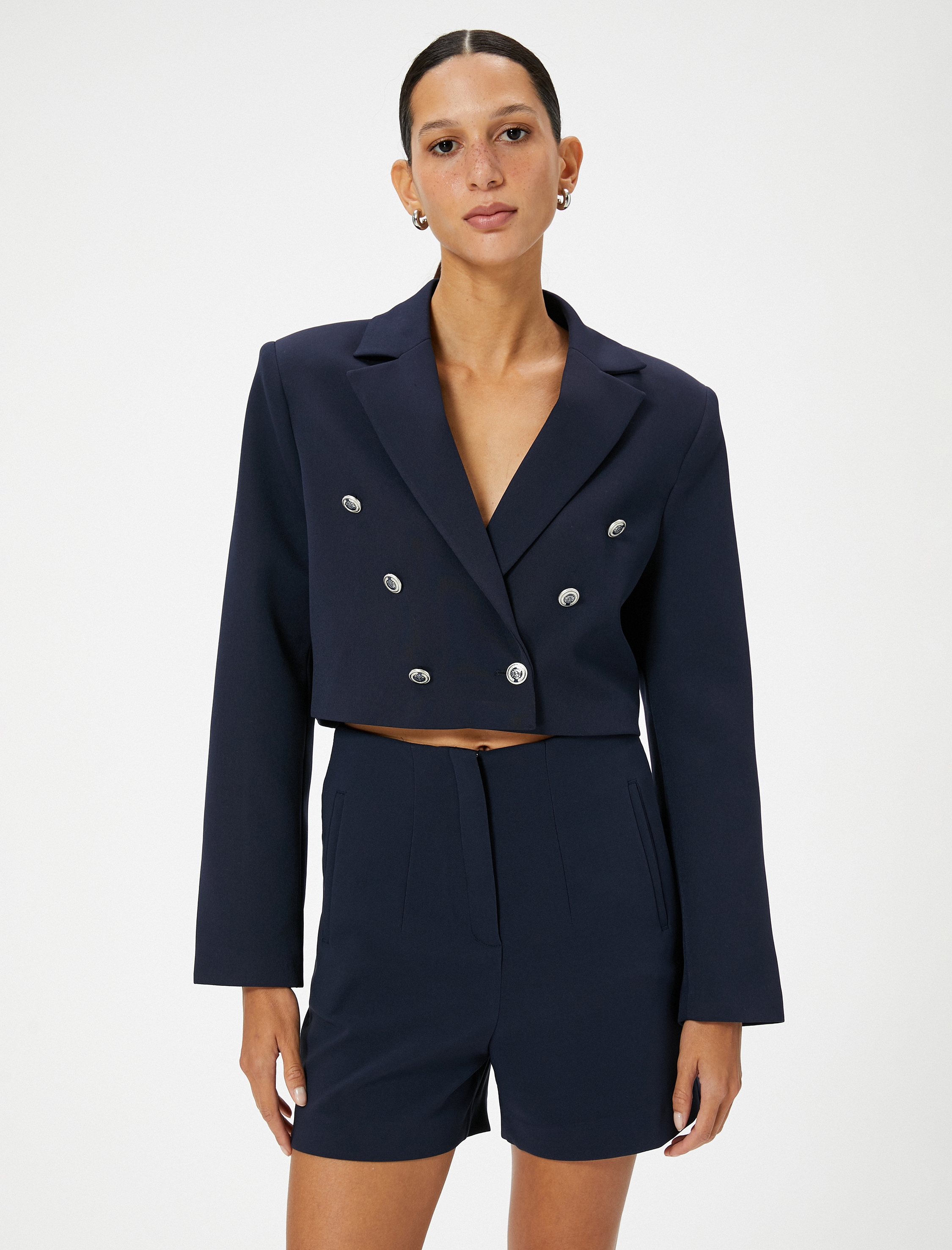   Mini Şort Cep Detaylı Normal Bel Fermuar Kapama