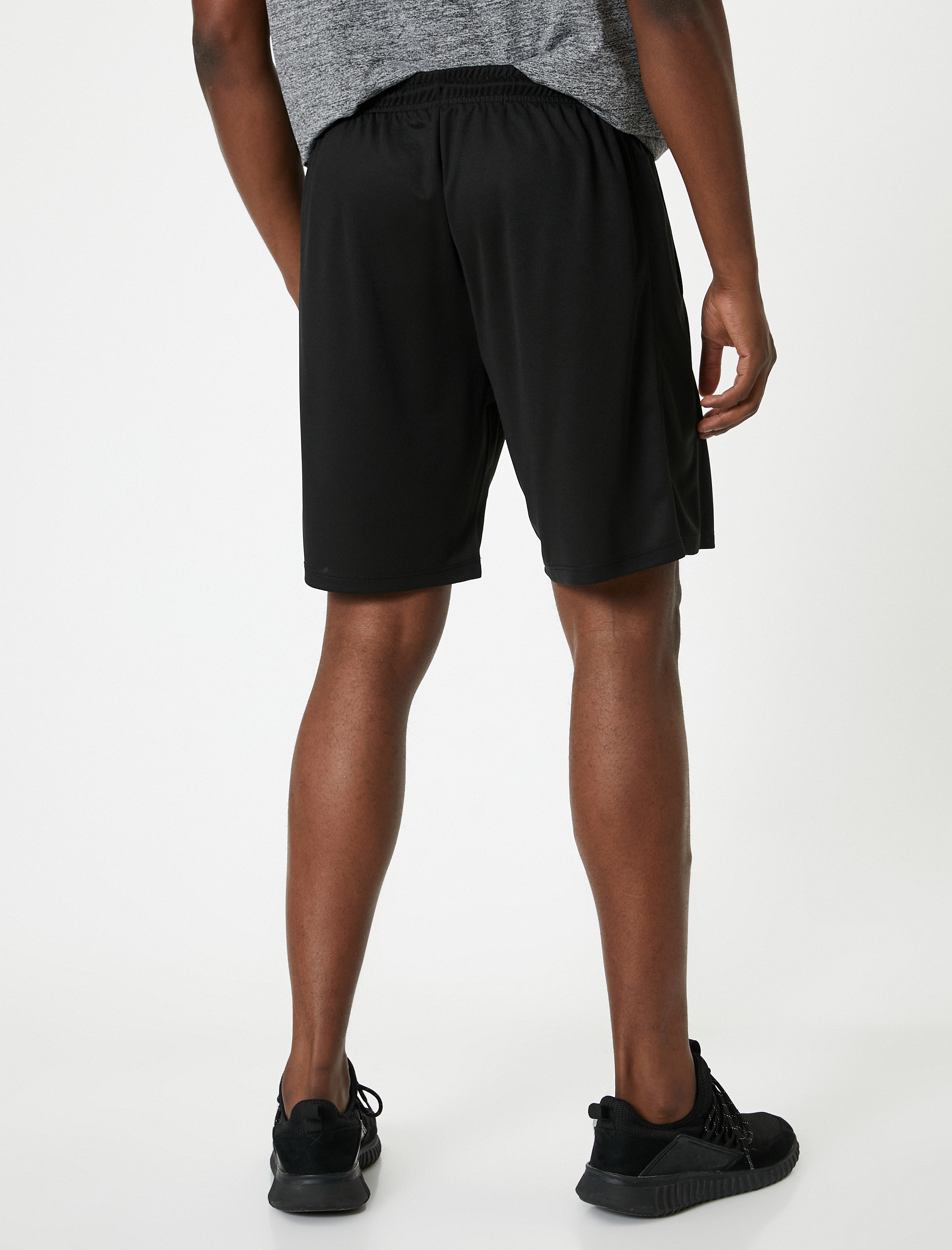   Spor Şort Beli Bağcıklı Slogan Baskılı Cepli