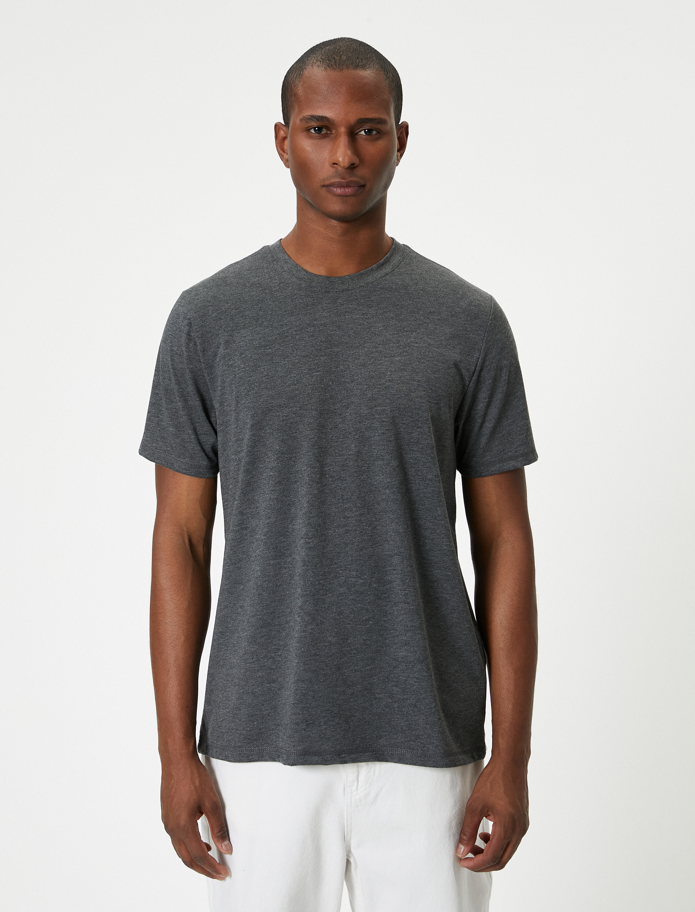   Basic Tişört Kısa Kollu Bisiklet Yaka