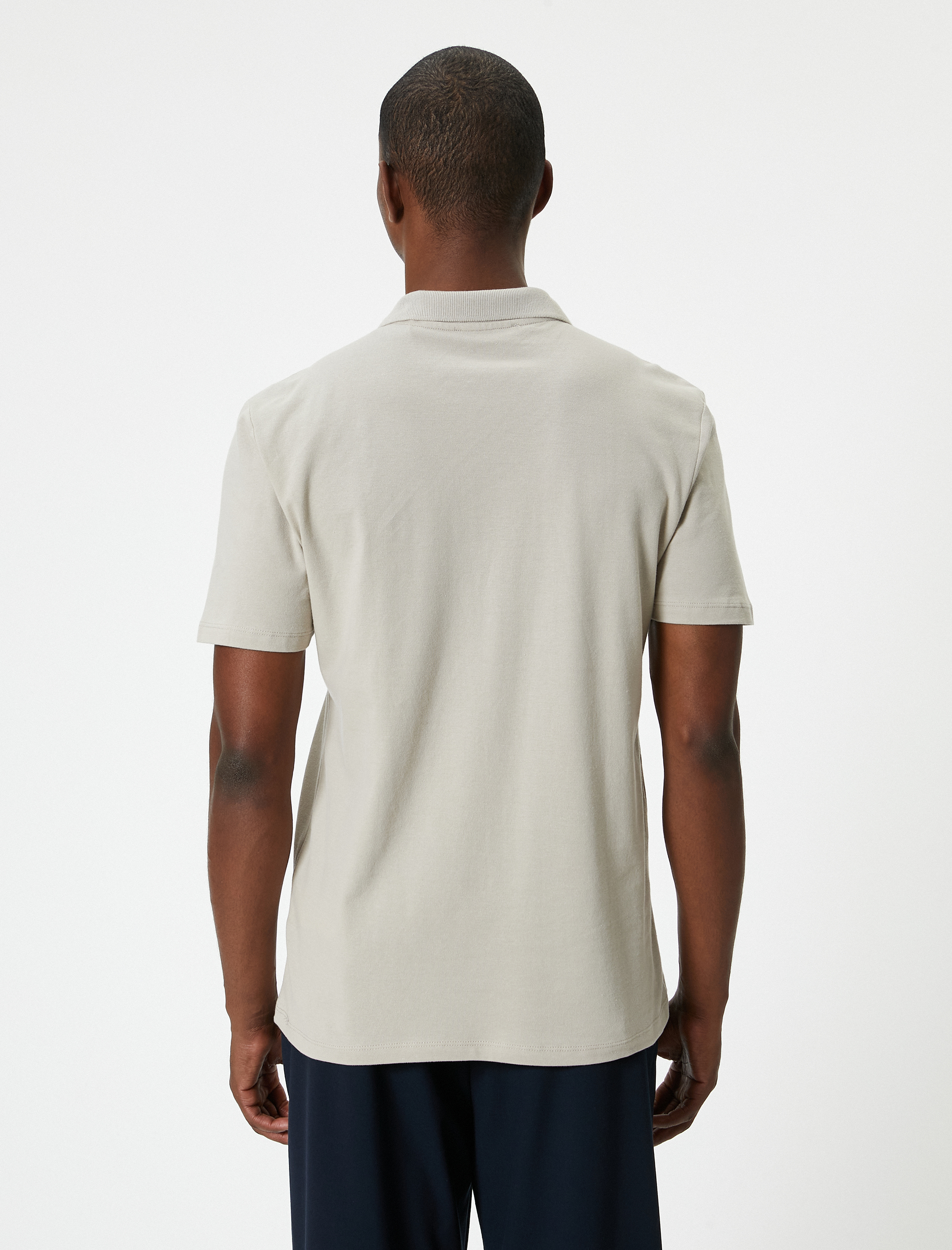   Polo Yaka Tişört Slim Fit Cep Detaylı Düğmeli