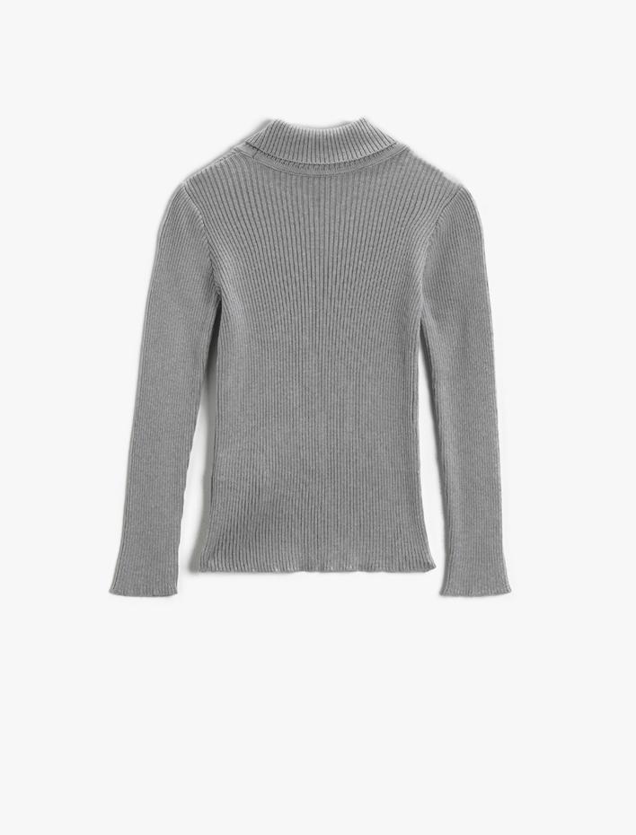 Kız Çocuk Boğazlı Pamuklu Kazak