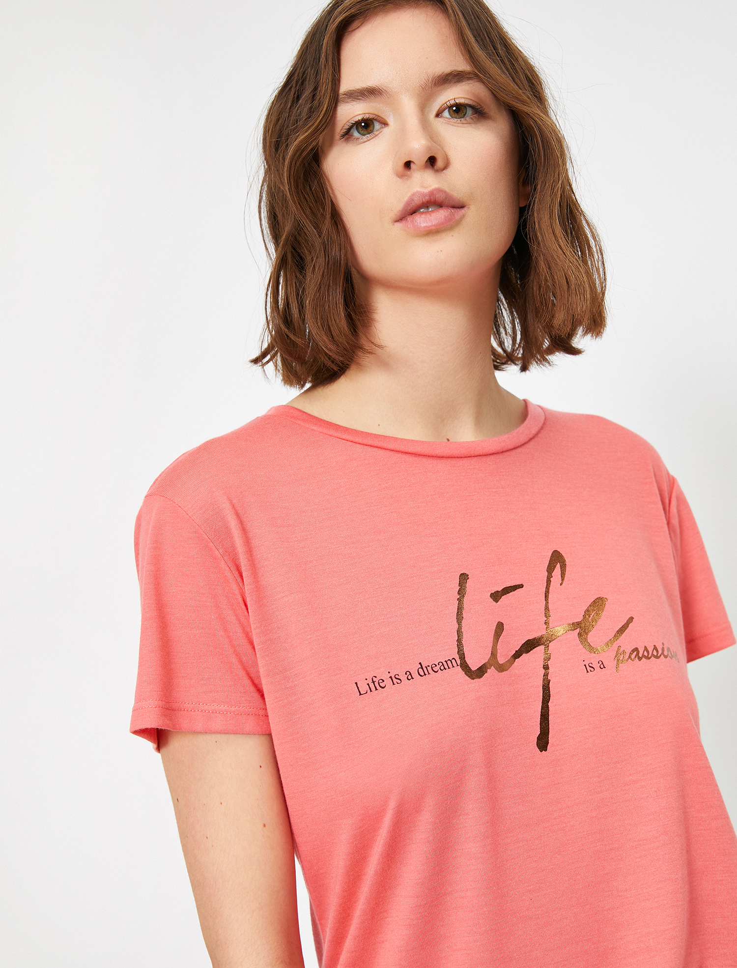   Baskılı Bisiklet Yaka Tişört