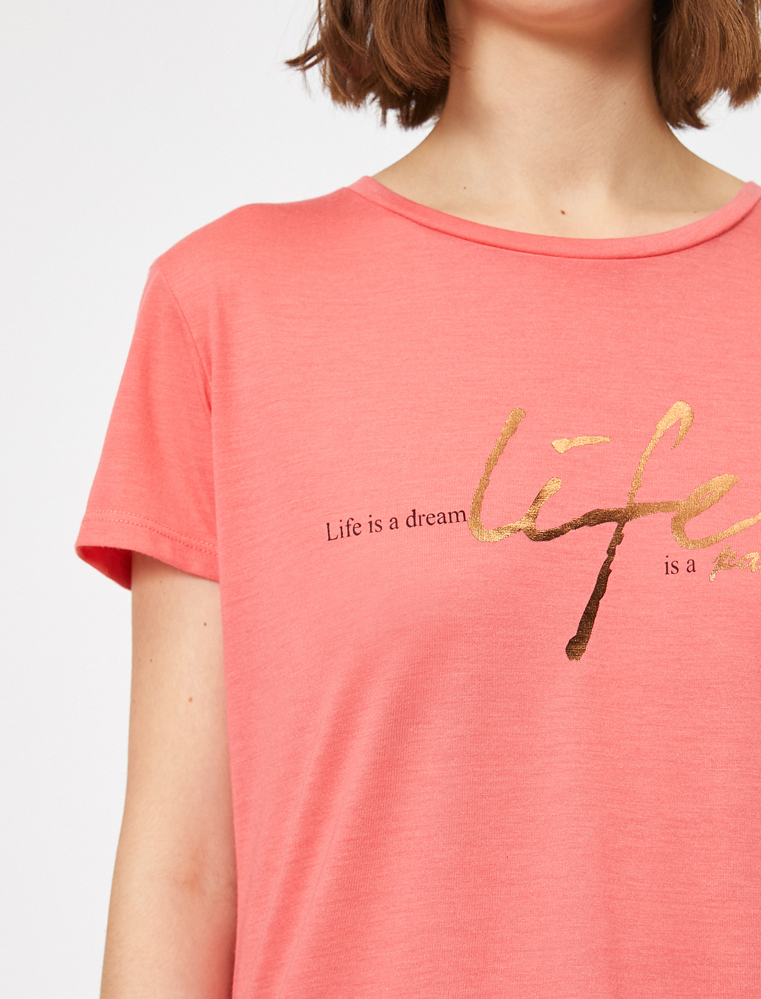   Baskılı Bisiklet Yaka Tişört