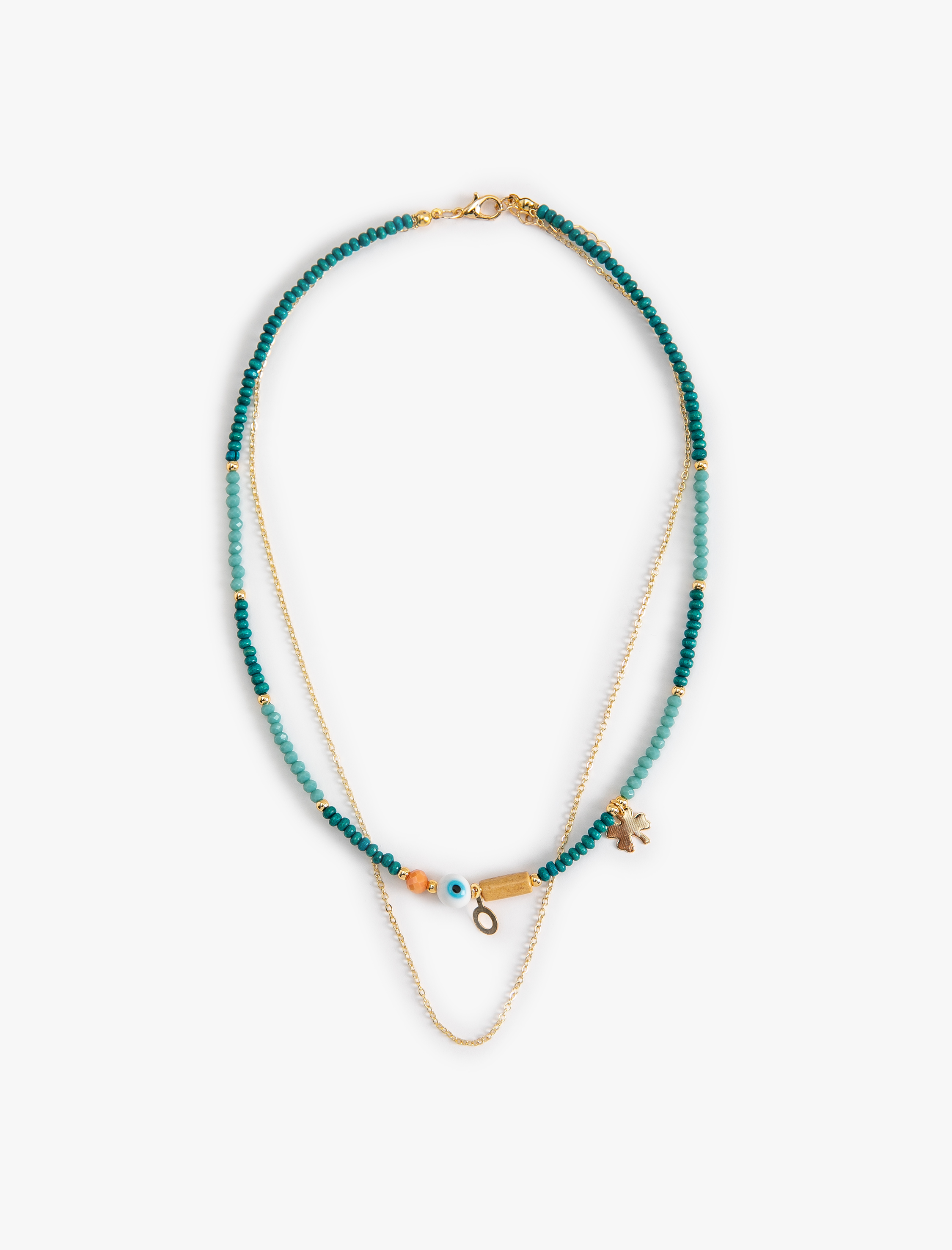  Kadın Nazar Boncuklu Kolye Çift Sıralı