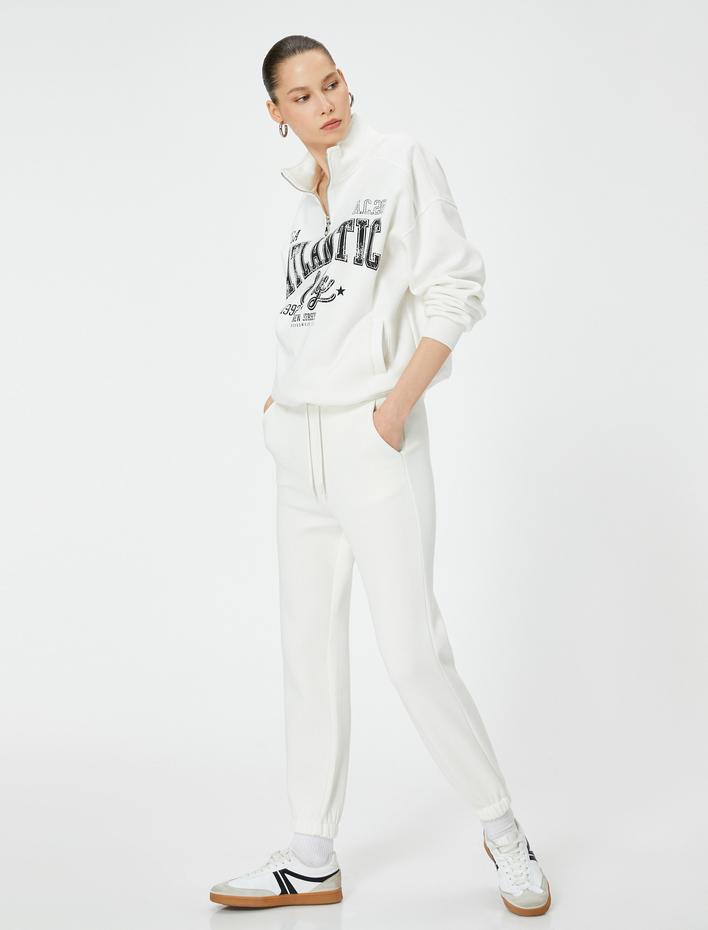  Şardonlu Jogger Eşofman Altı Beli Bağlamalı Cepli