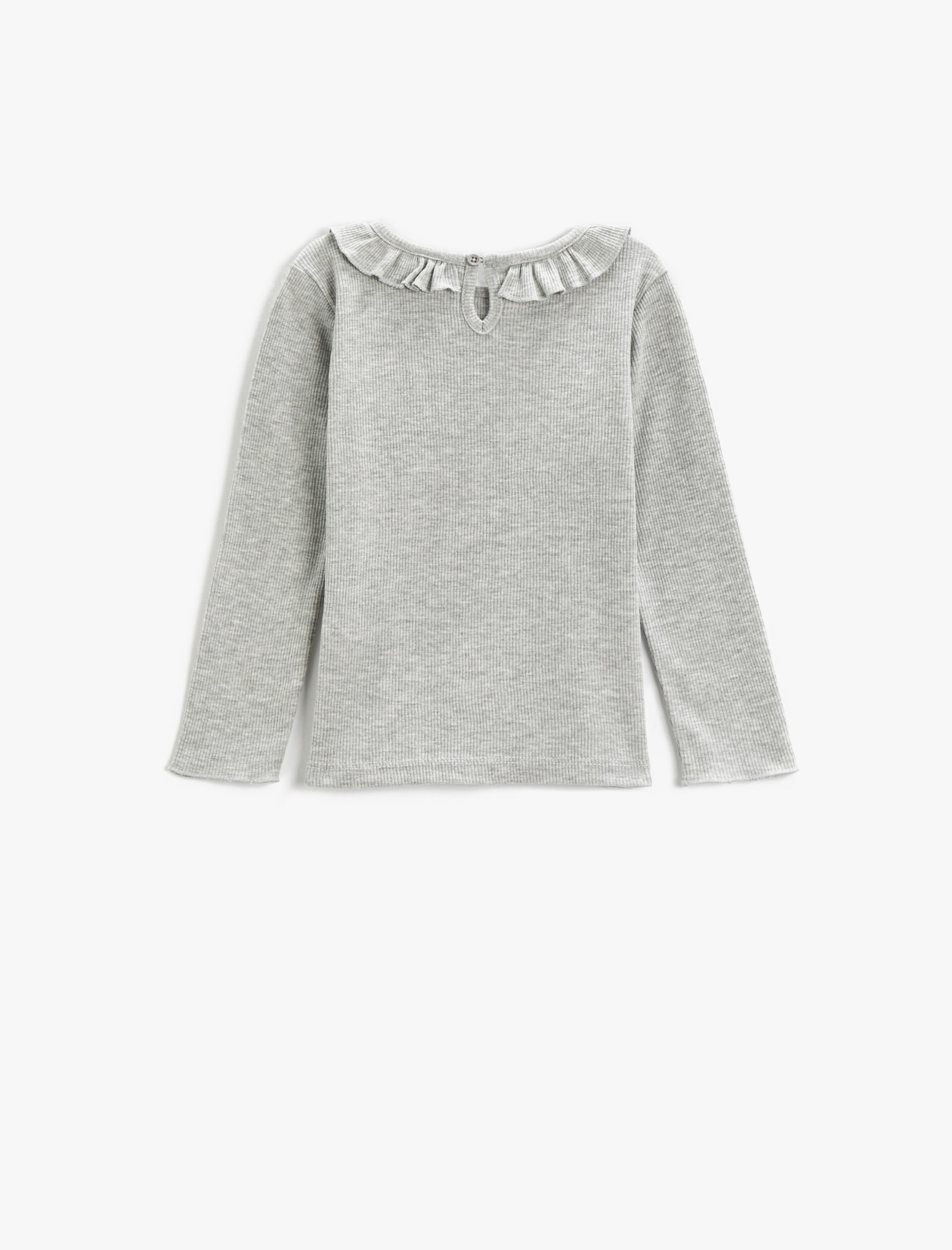 Kız Bebek Basic Fırfırlı Uzun Kollu Tişört Bisiklet Yaka