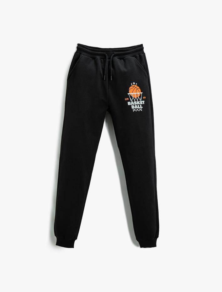 Erkek Çocuk Baskılı Jogger Eşofman Altı Beli Bağlamalı