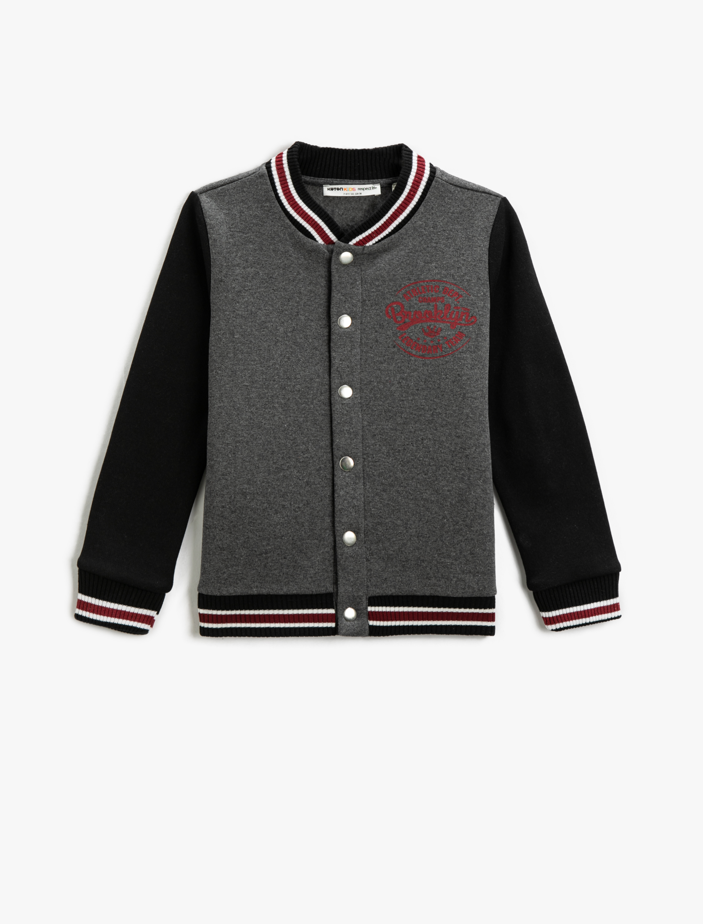  Erkek Çocuk Kolej Ceket Çıtçıt Düğmeli Baskılı