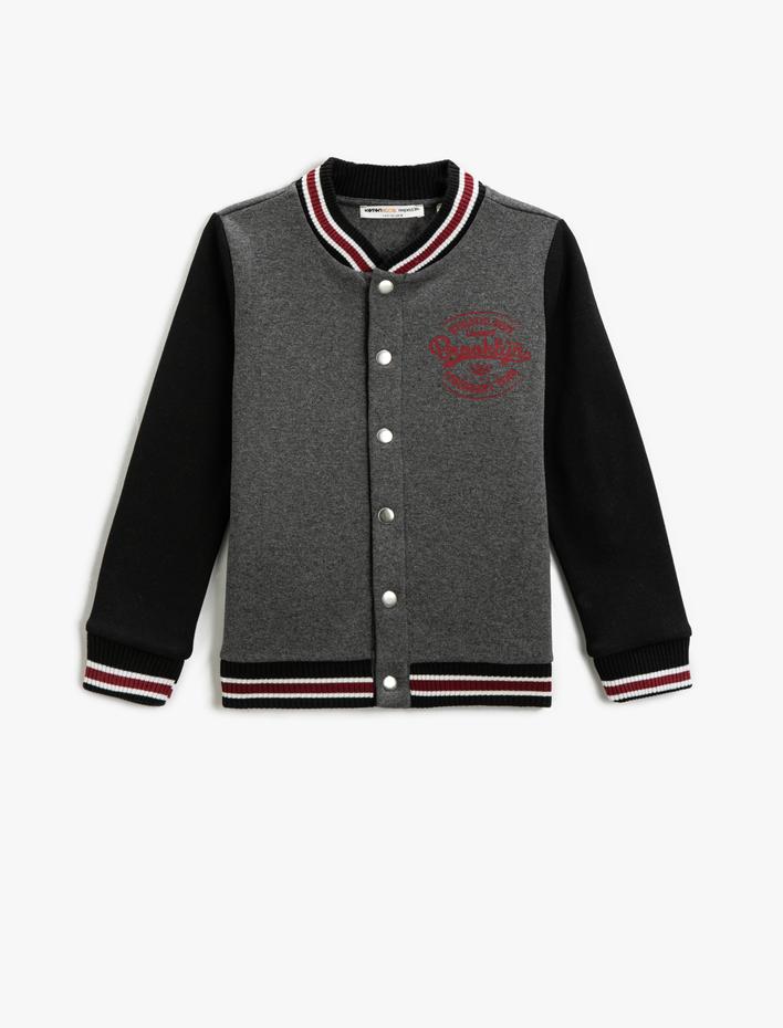 Erkek Çocuk Kolej Ceket Çıtçıt Düğmeli Baskılı