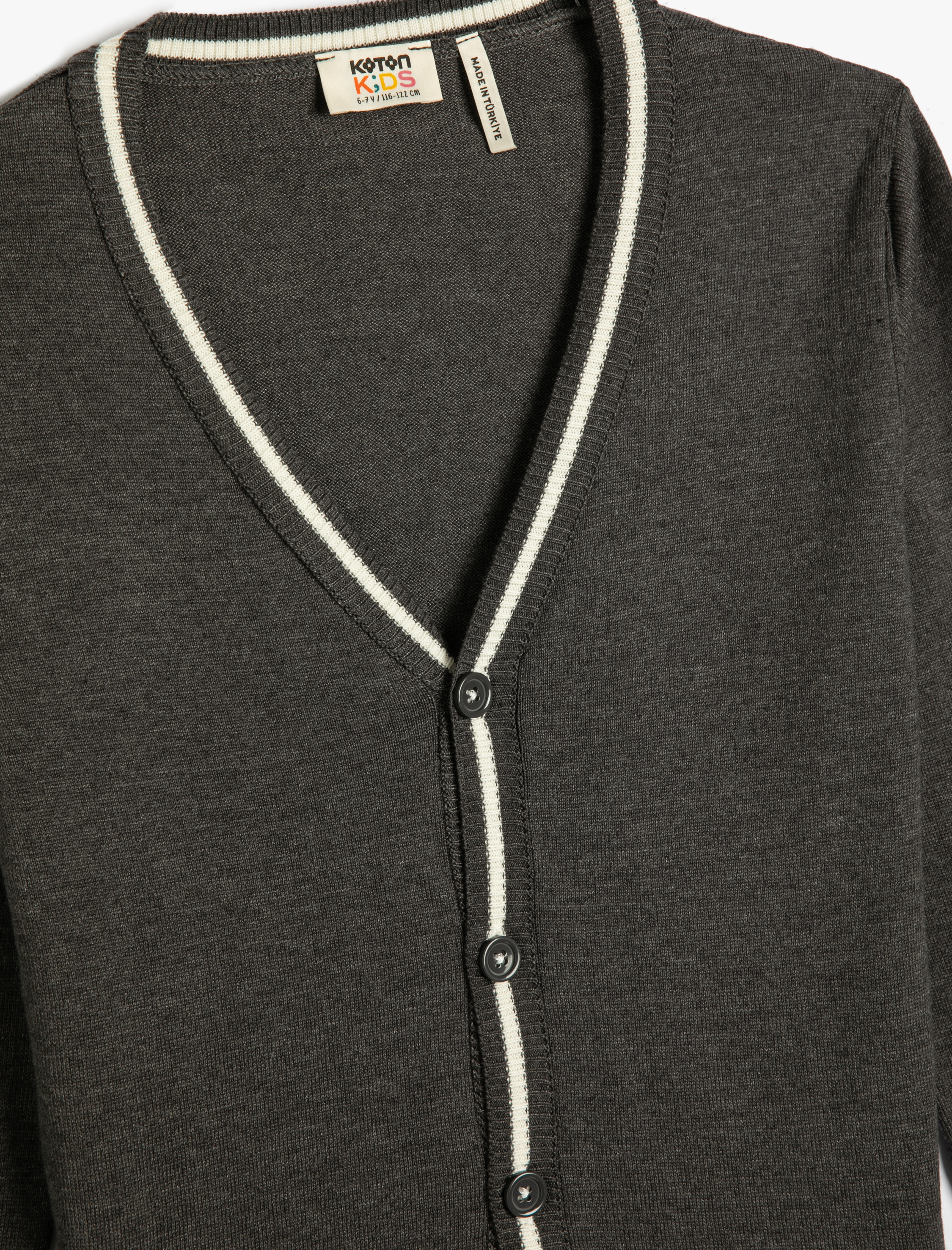 Erkek Çocuk Hırka Düğmeli V Yaka Triko