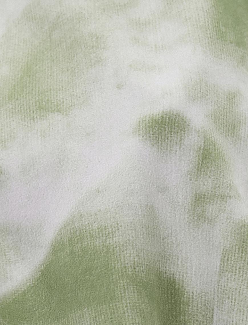   Paraşüt Crop Bluz Kolsuz Batik Desenli Yuvarlak Yaka