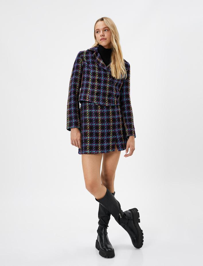  Tüvit Mini Etek Yırtmaç Detaylı