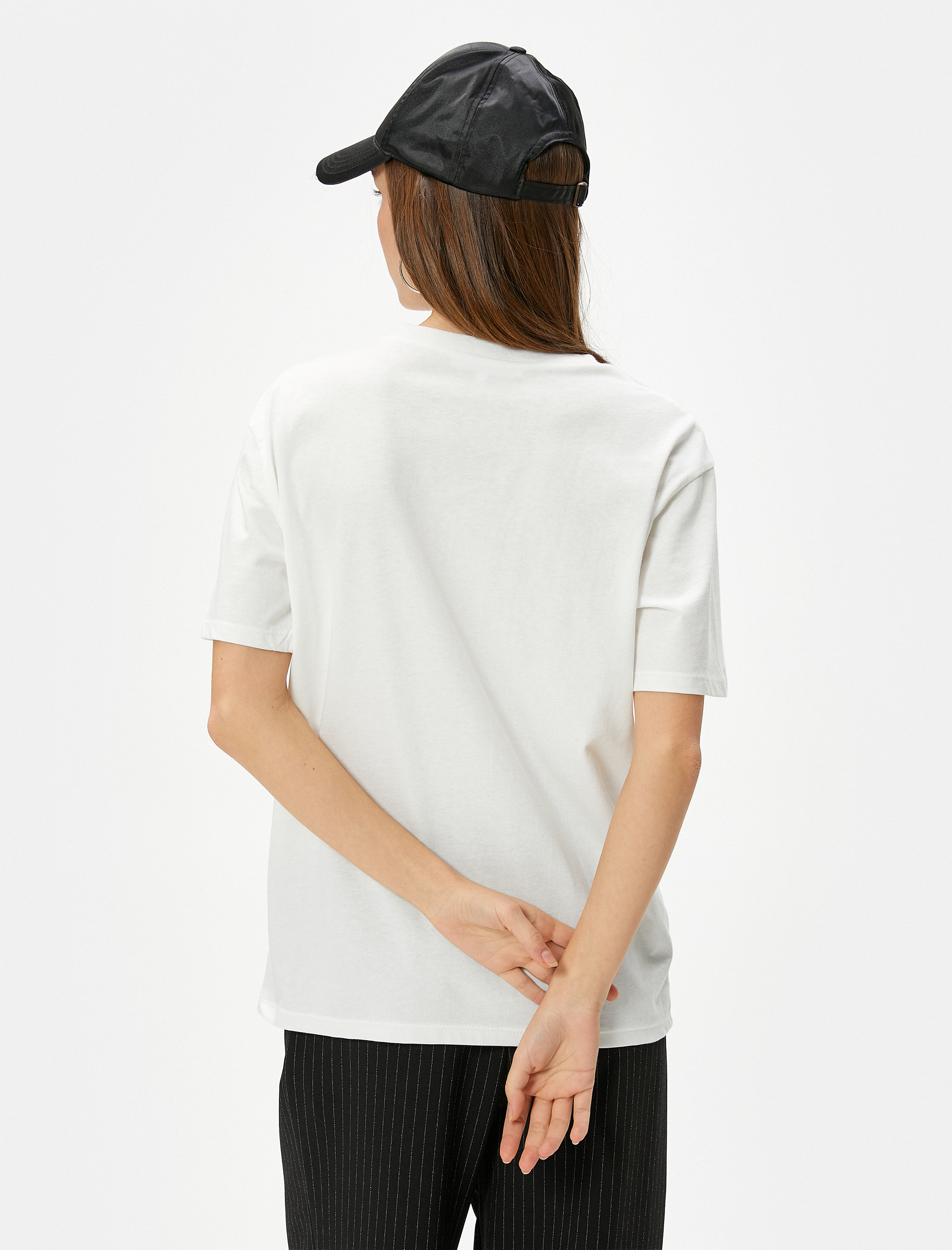   New York Tişört Şehir Temalı Rahat Kalıp Pamuklu Kısa Kollu Bisiklet Yaka