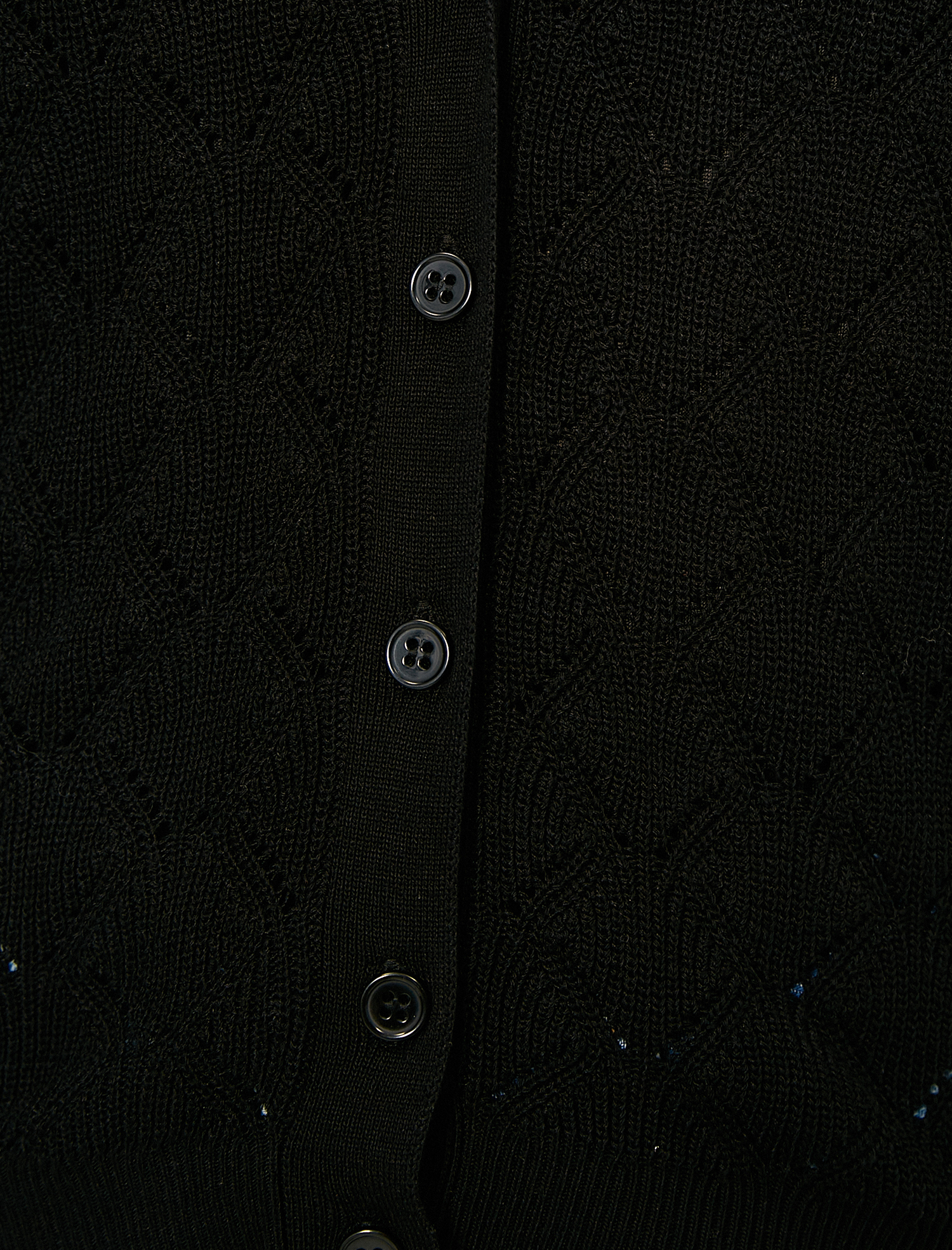   Örgü ve Düğme Detaylı Kisa Triko Hırka