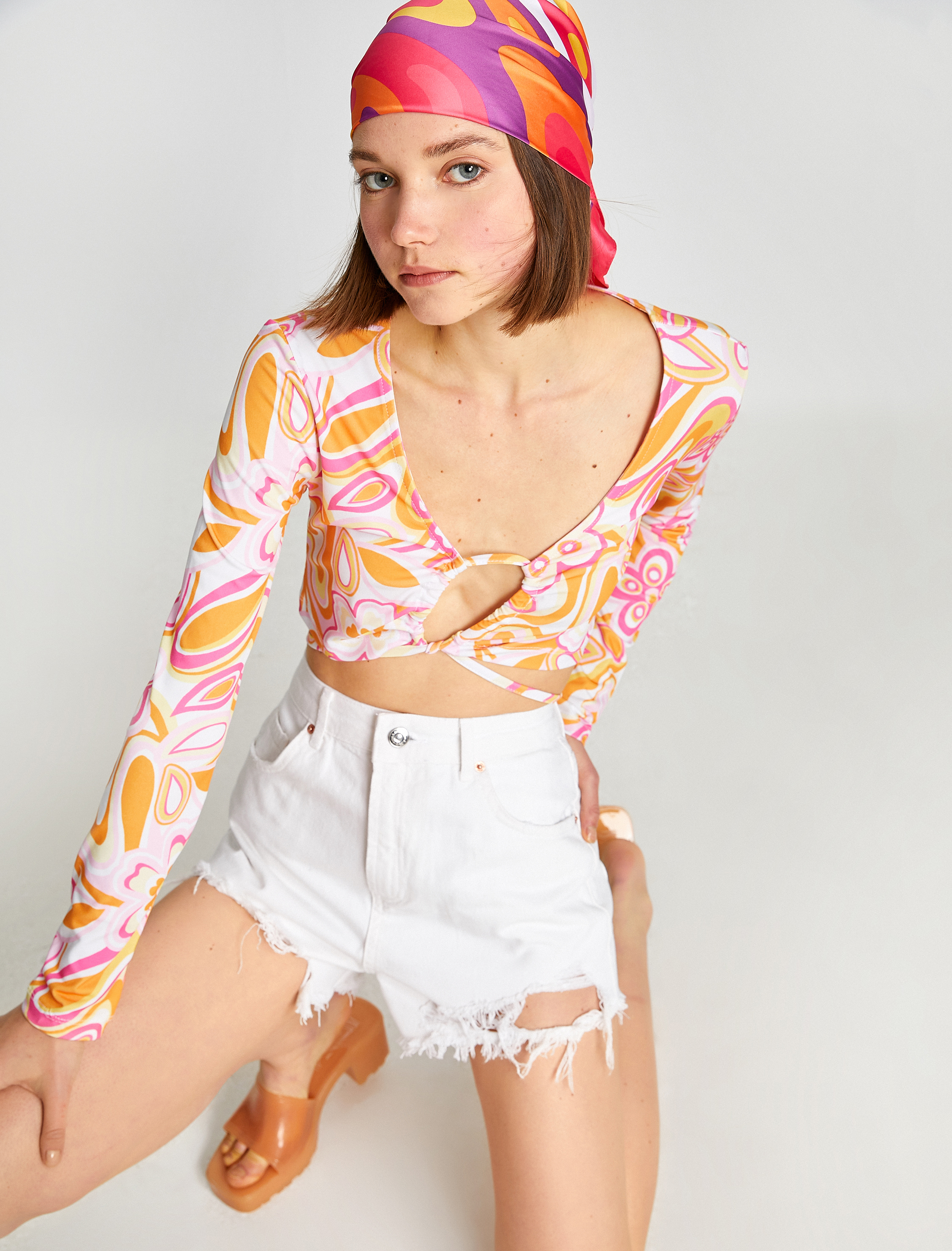   Yüksek Bel Kot Şort