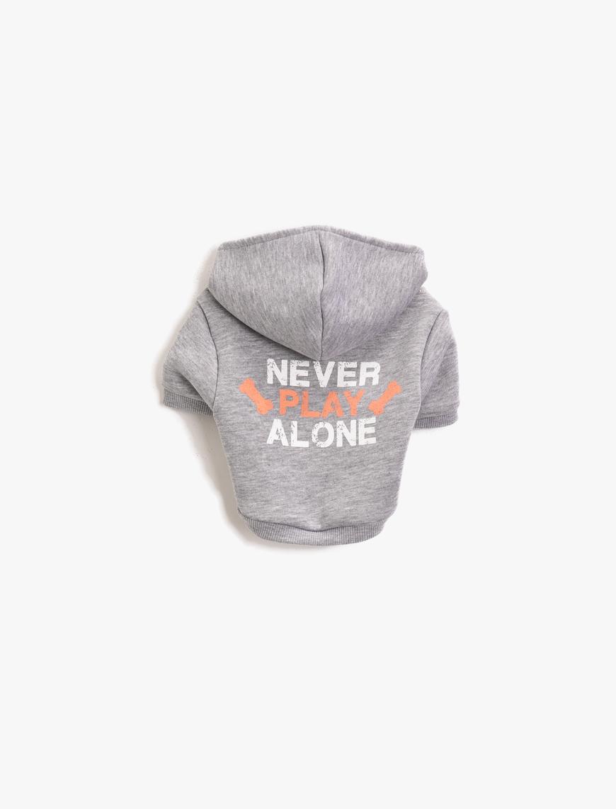   Kapüşonlu Yazılı Baskılı Köpek Sweatshirt