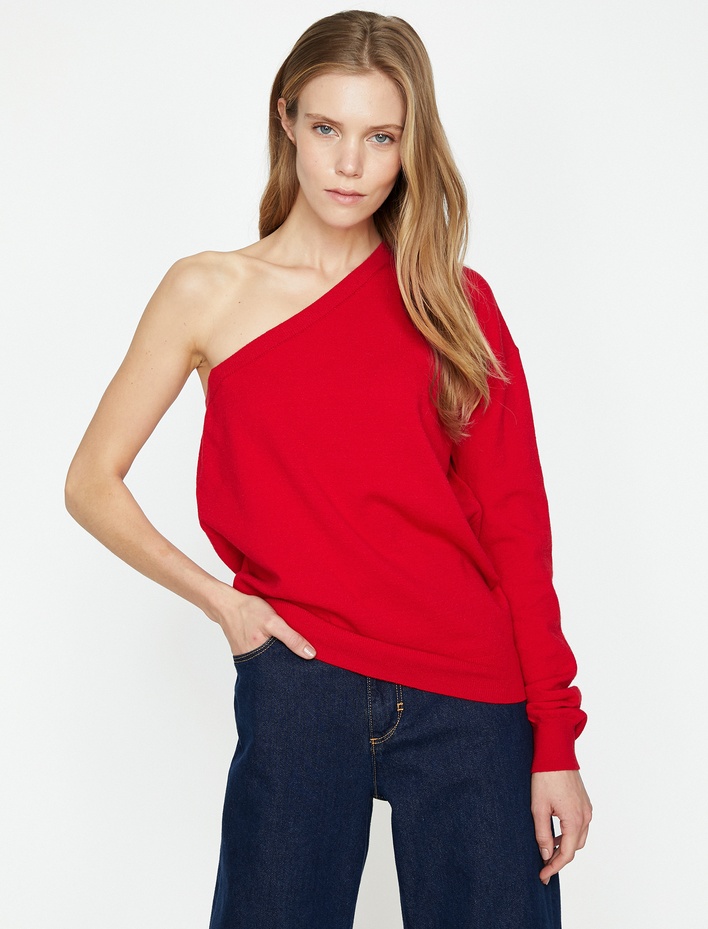  Omzu Açik Triko Kazak