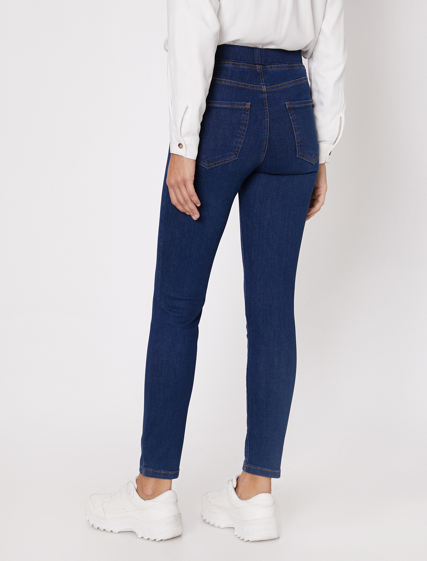   Yüksek Bel Dar Kesim Dar Paça Kot Pantolon