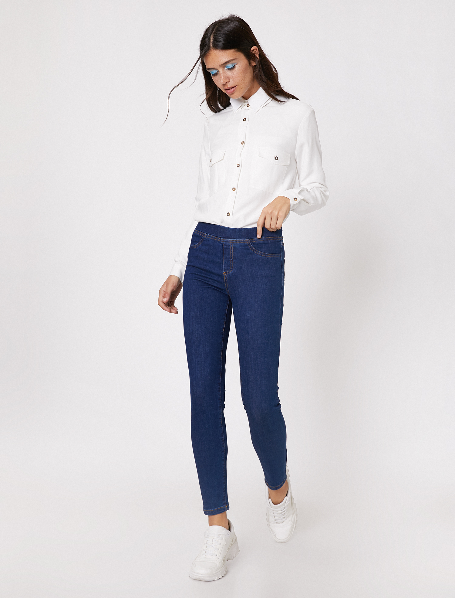   Yüksek Bel Dar Kesim Dar Paça Kot Pantolon