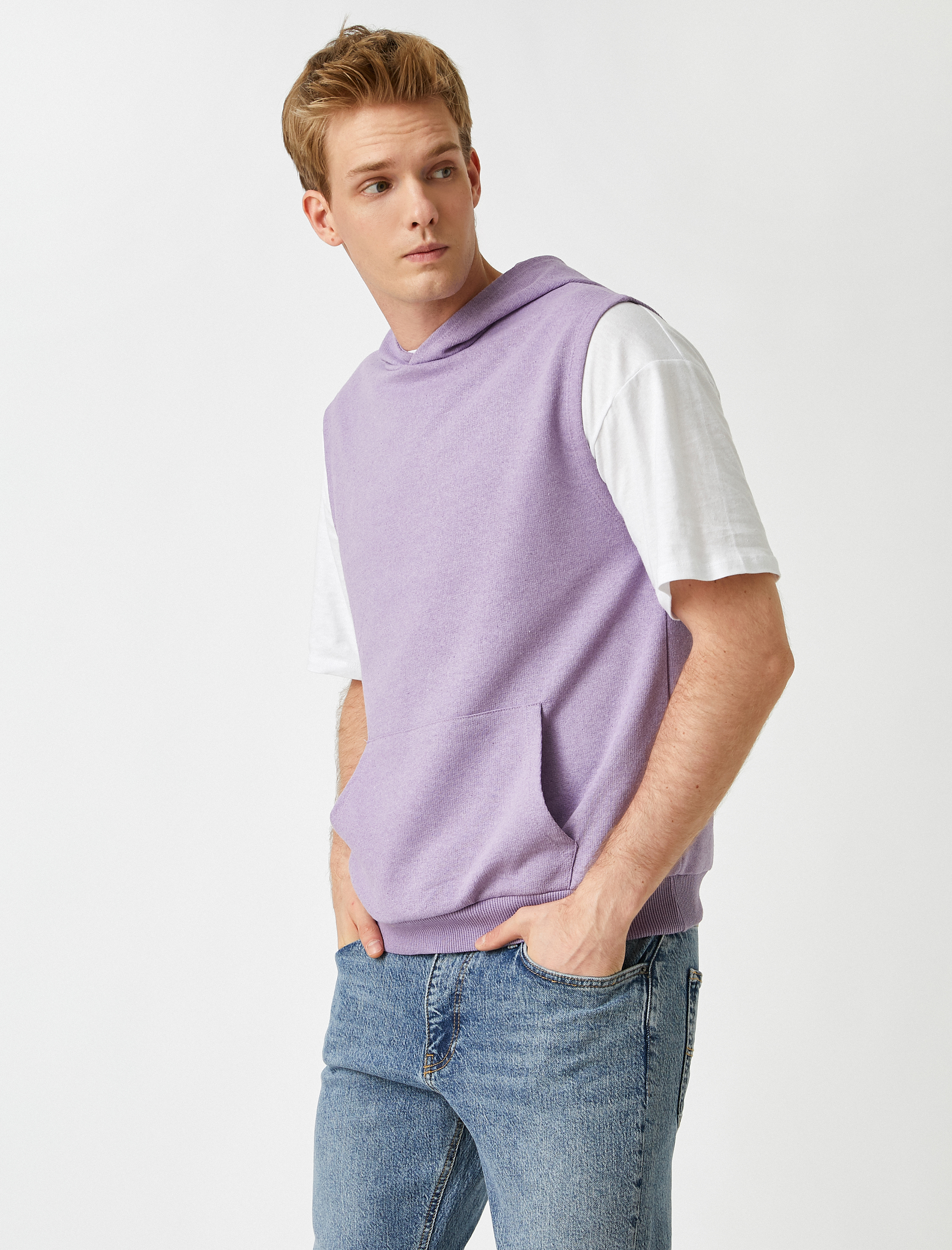 Kapşonlu Kolsuz Sweatshirt