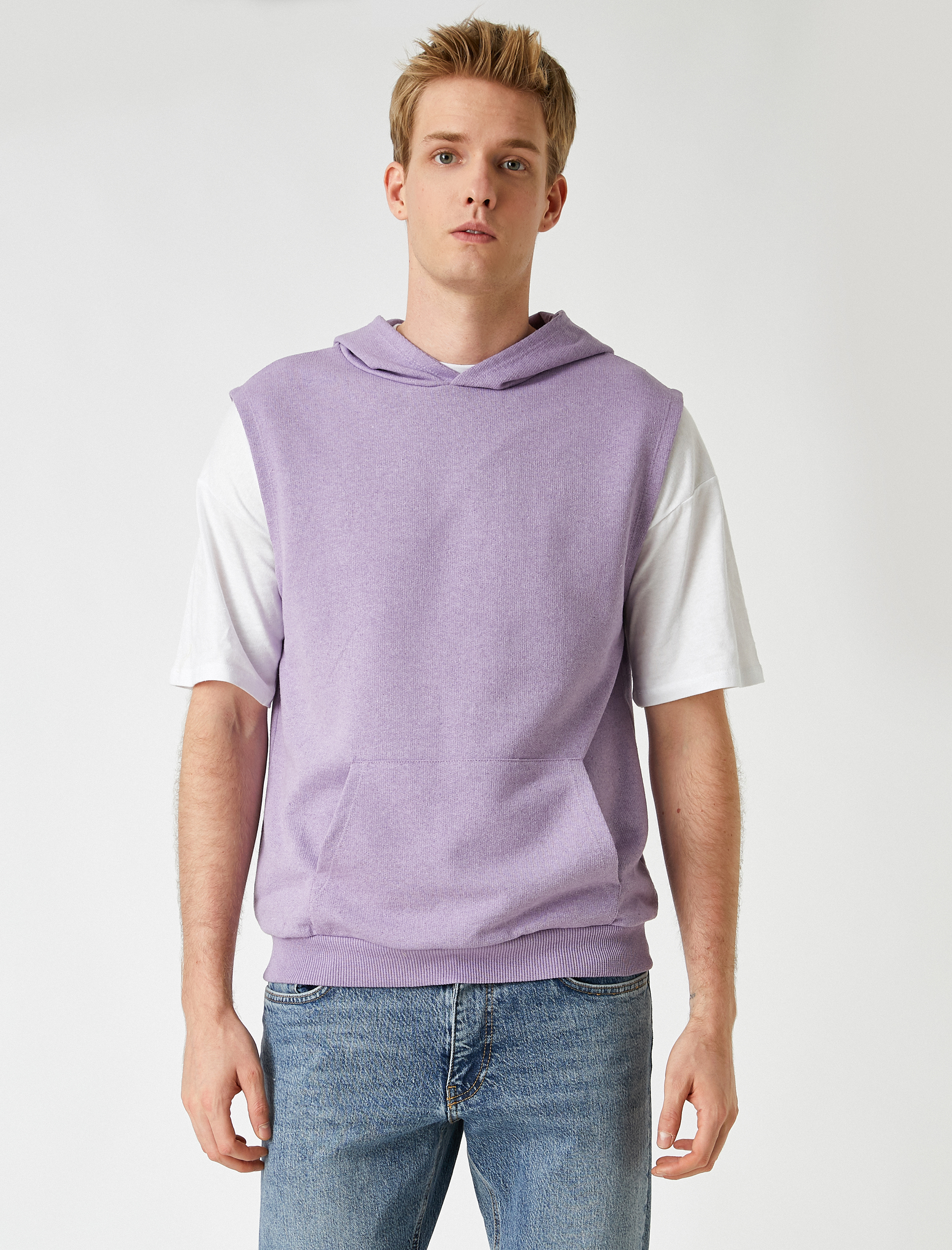 Kapşonlu Kolsuz Sweatshirt