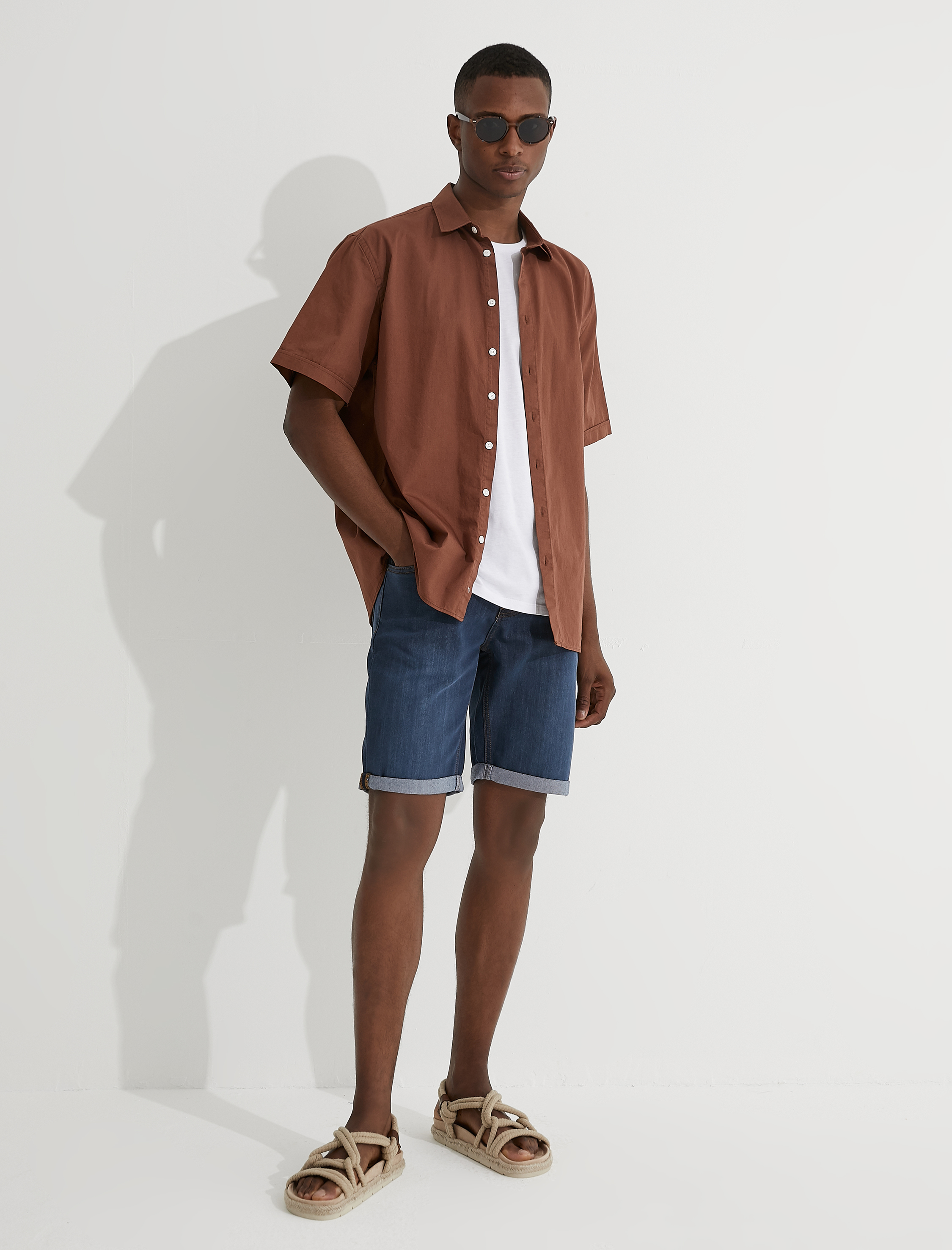   Katlı Paça Kot Şort