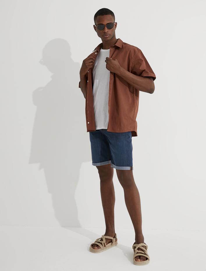  Katlı Paça Kot Şort