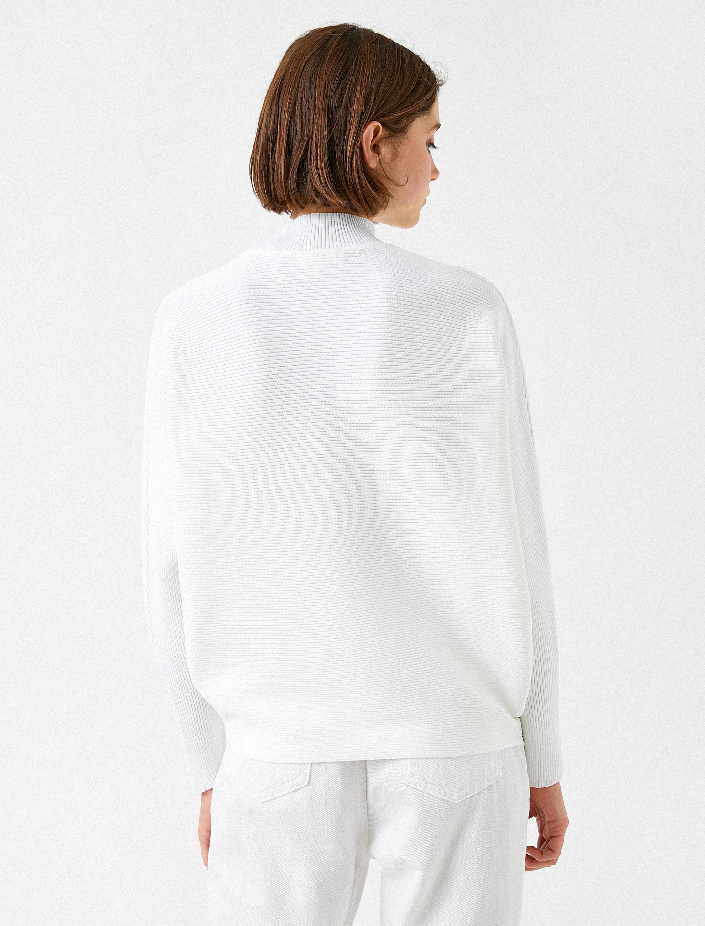   Triko Kazak Yarım Balıkçı Yaka Yarasa Kol