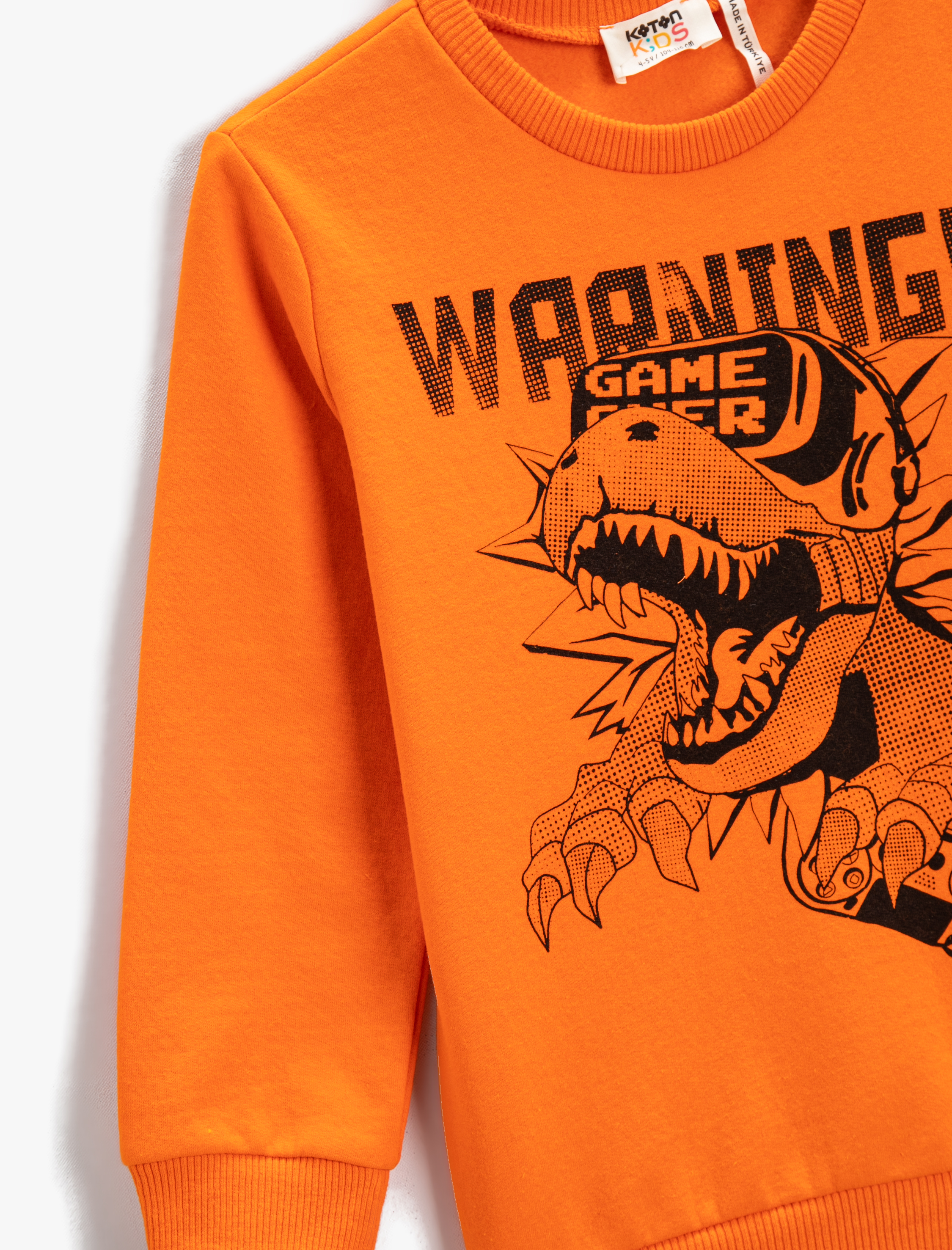  Erkek Çocuk Sweatshirt Uzun Kollu Baskılı Bisiklet Yaka