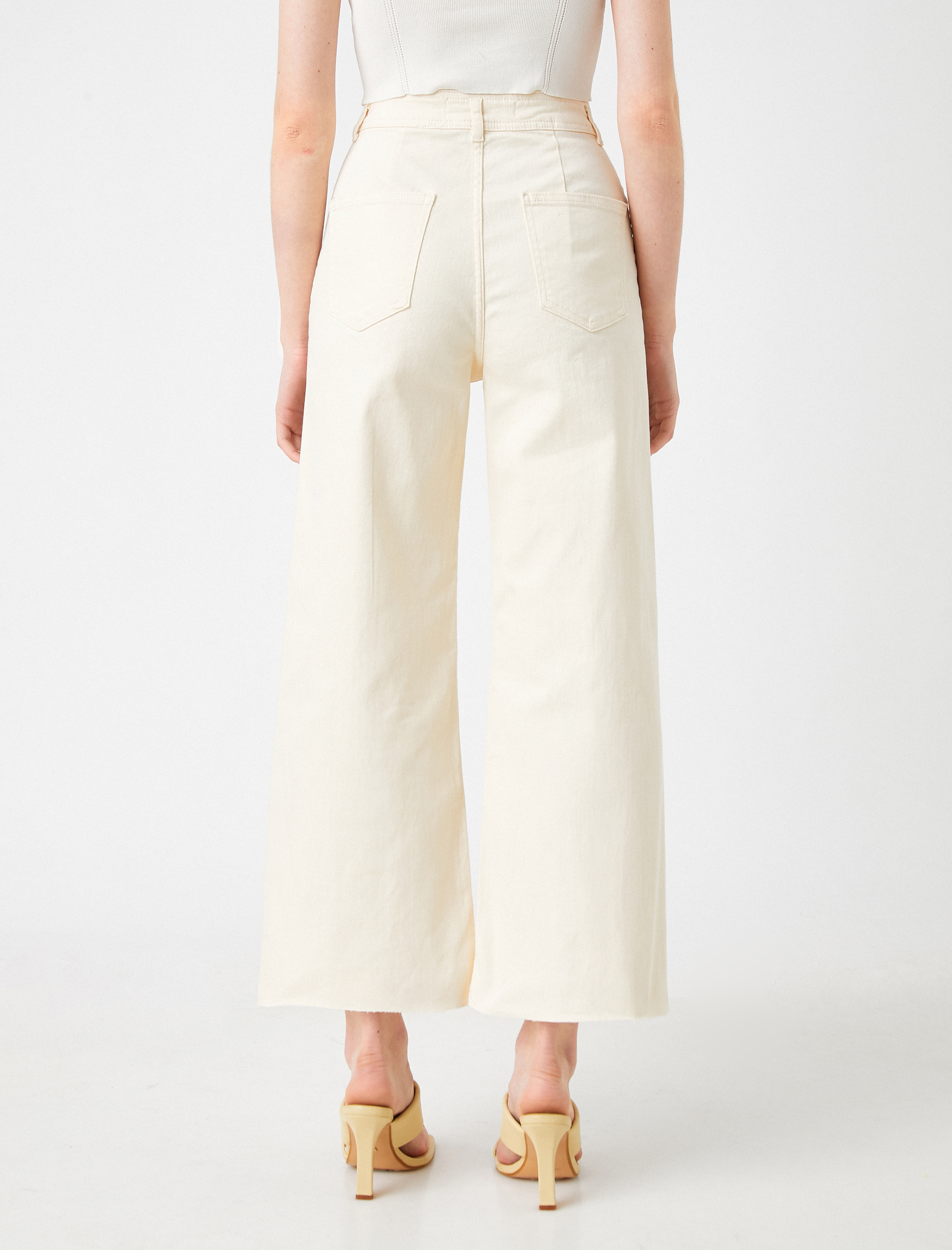   Crop Bol Paça Kot Pantolon - Culotte Jean