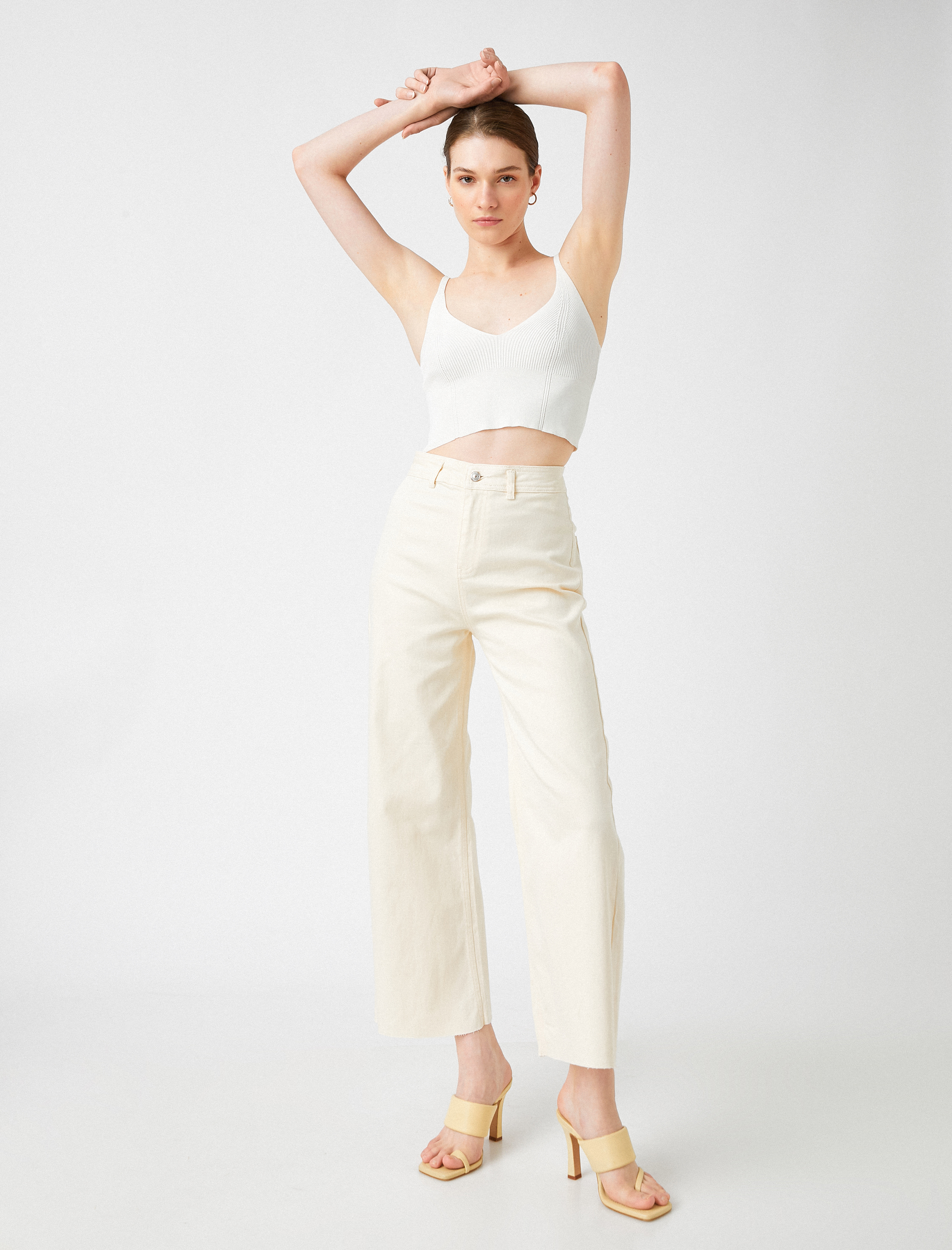  Crop Bol Paça Kot Pantolon - Culotte Jean
