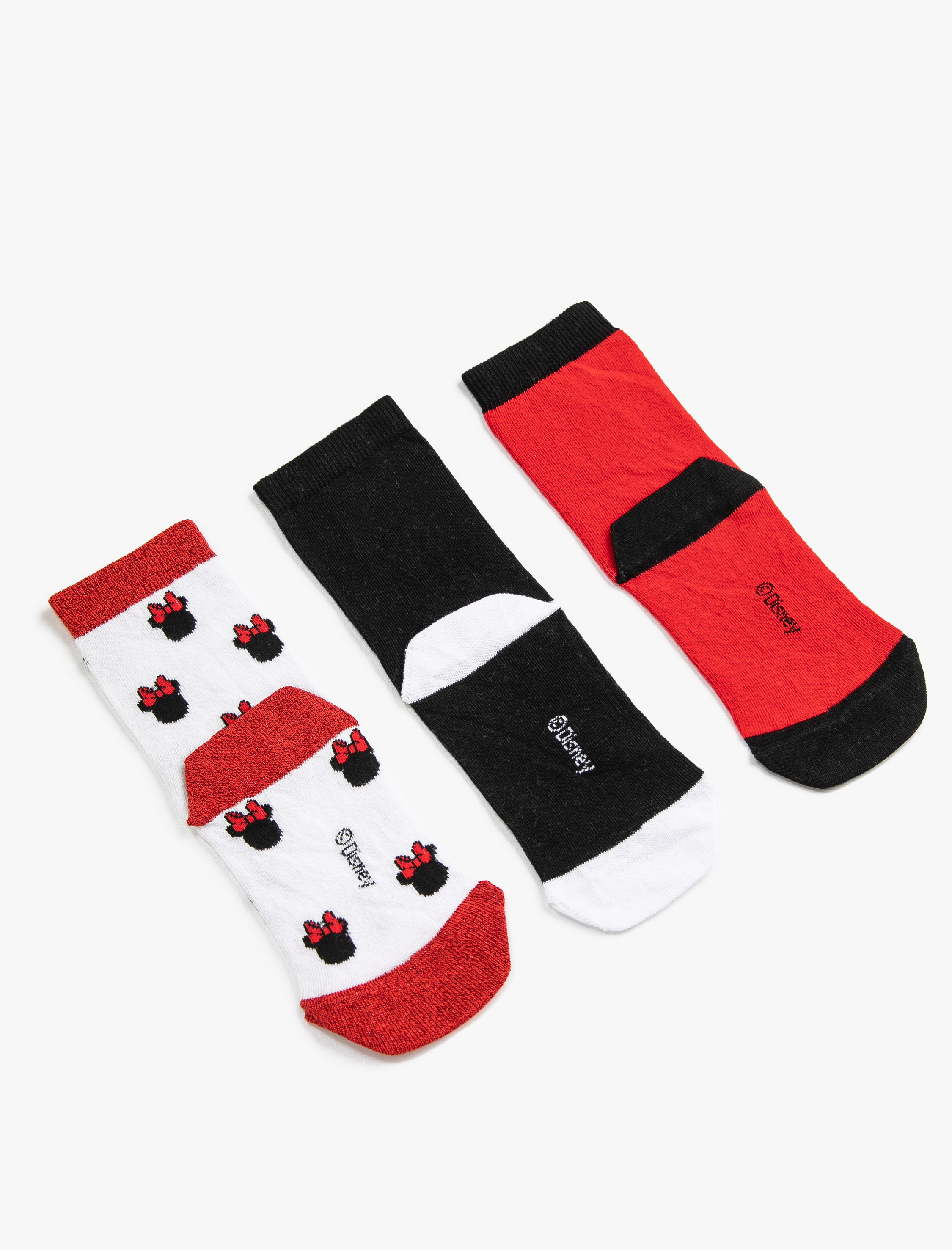  Kız Çocuk 3'lü Minnie Mouse Lisanslı Çorap