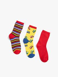 3'lü Desenli Soket Çorap Seti