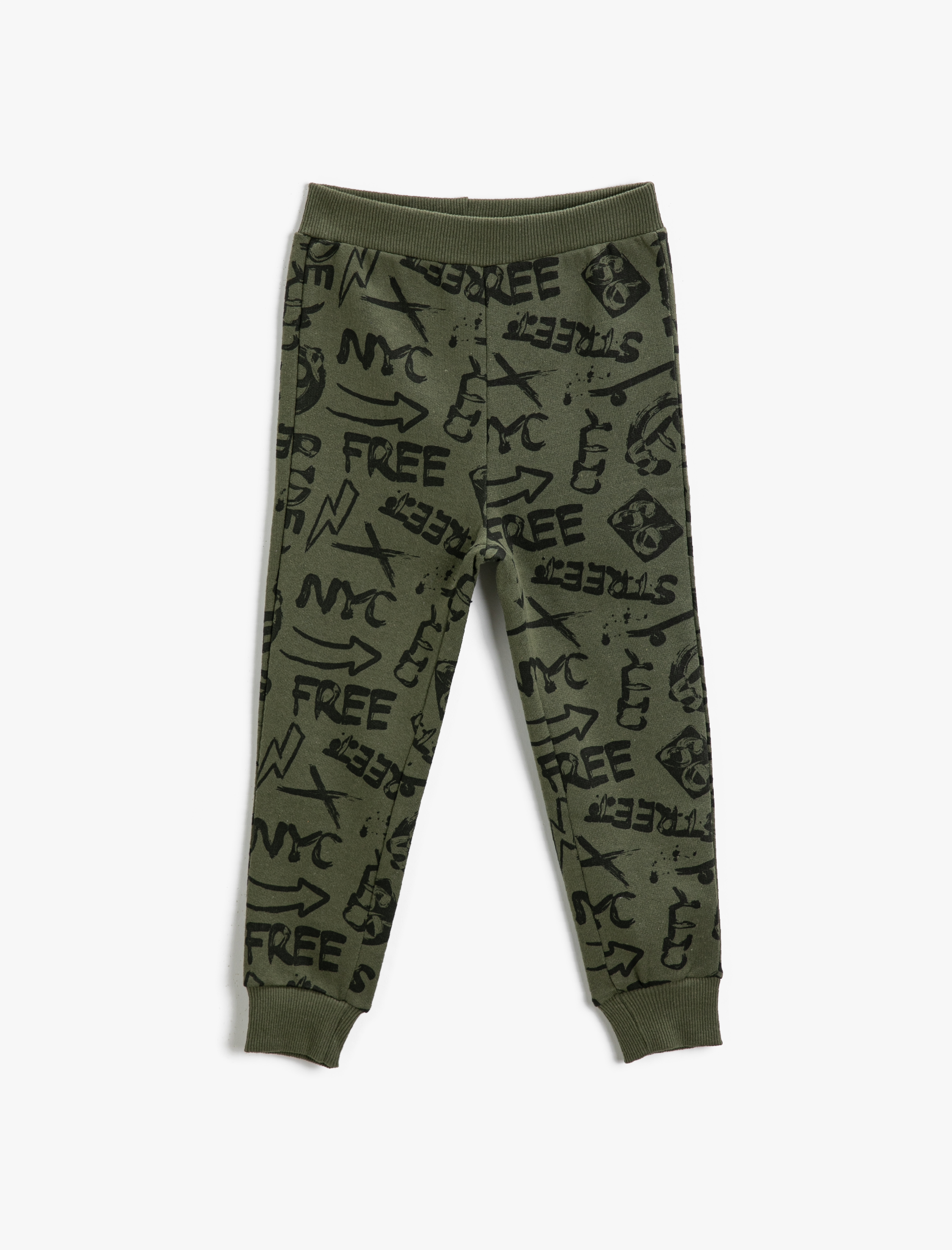  Erkek Çocuk Baskılı Jogger Eşofman Altı Pamuklu