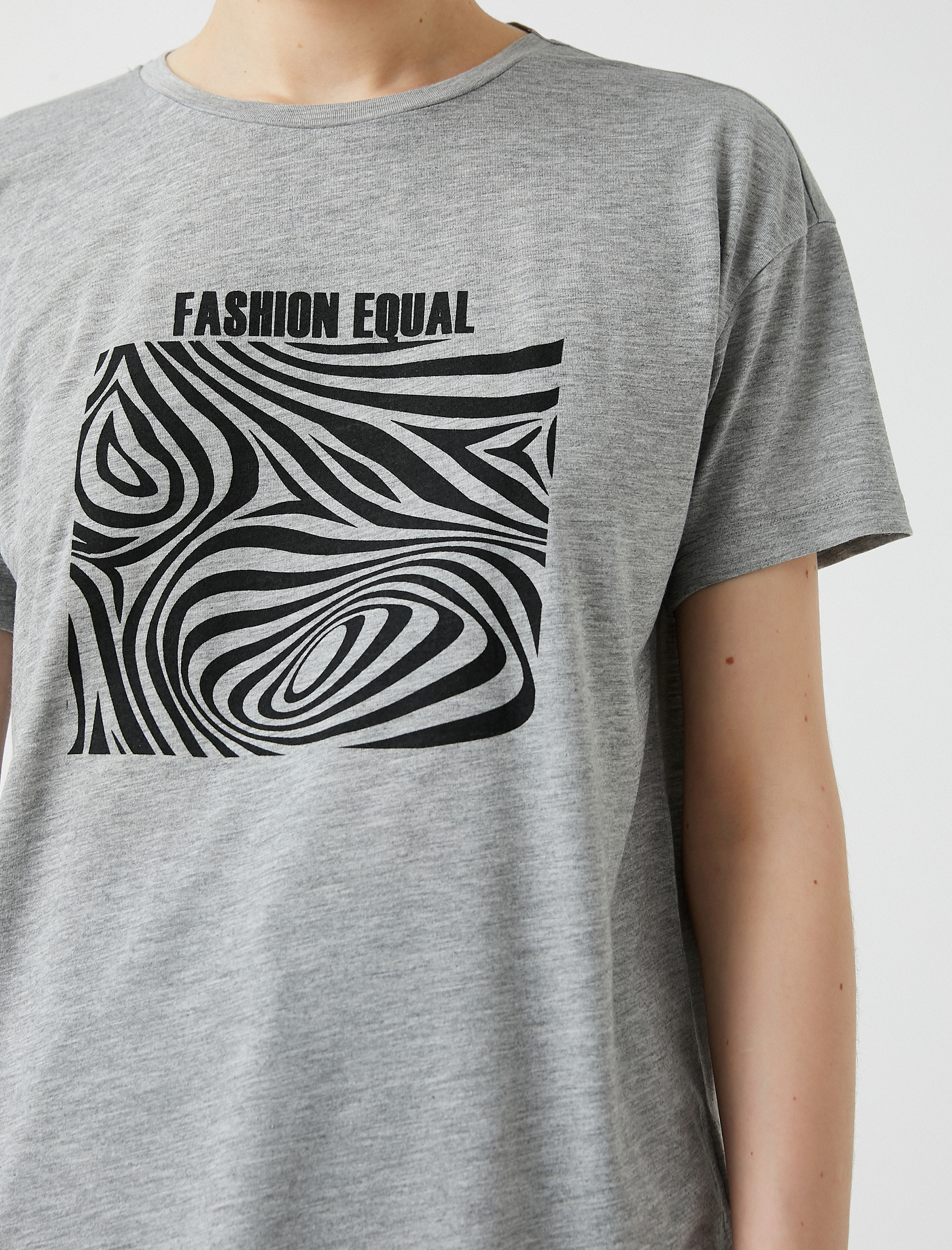   Baskılı Tişört Kısa Kollu Bisiklet Yaka