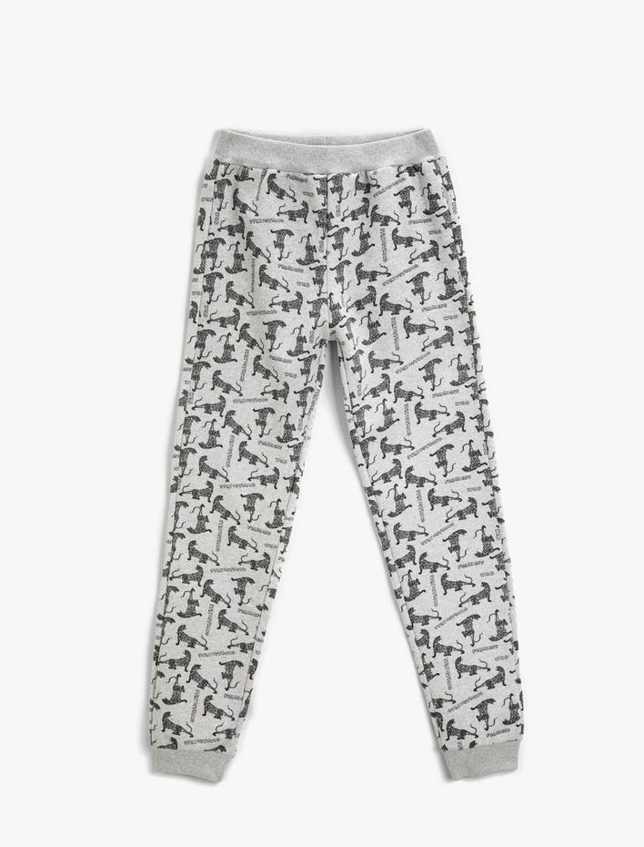 Erkek Çocuk Baskılı Jogger Eşofman Altı Elastik Bel Bantlı