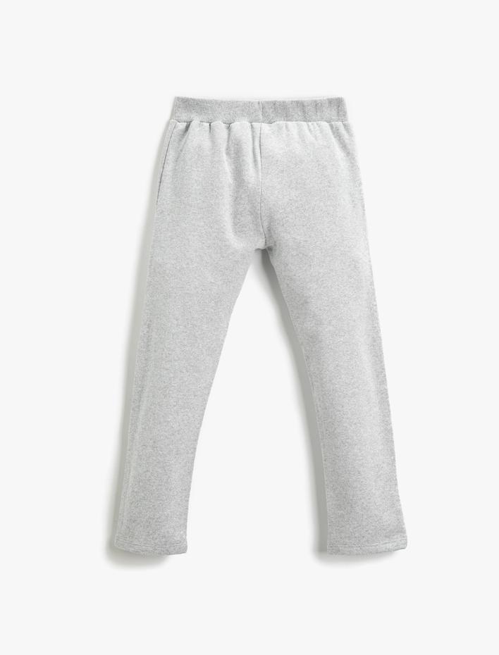 Kız Çocuk Baskılı Eşofman Altı Cepli Beli Lastikli