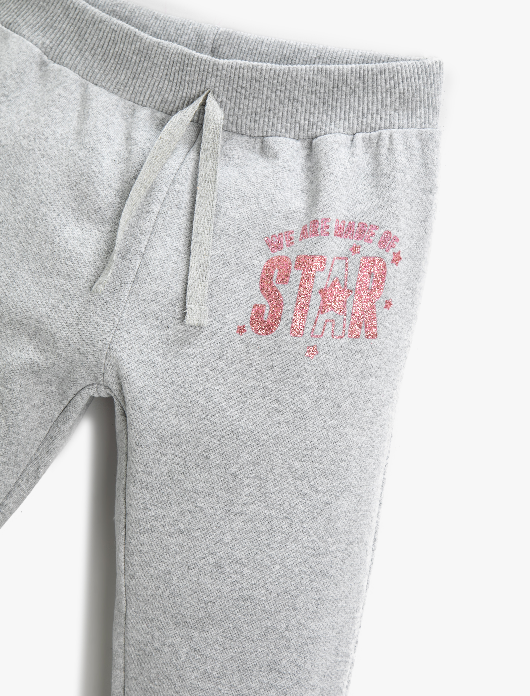  Kız Çocuk Baskılı Eşofman Altı Cepli Beli Lastikli