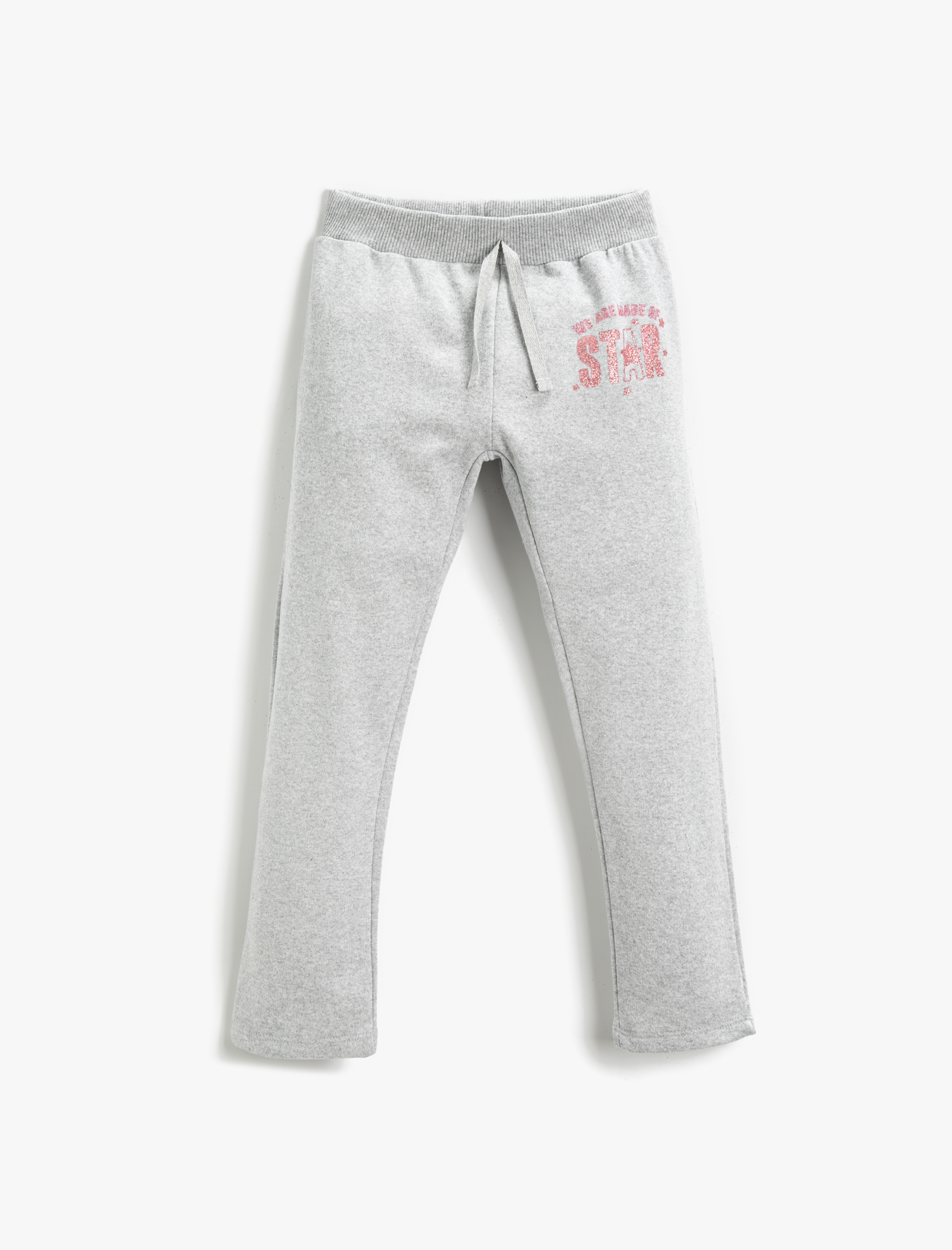  Kız Çocuk Baskılı Eşofman Altı Cepli Beli Lastikli